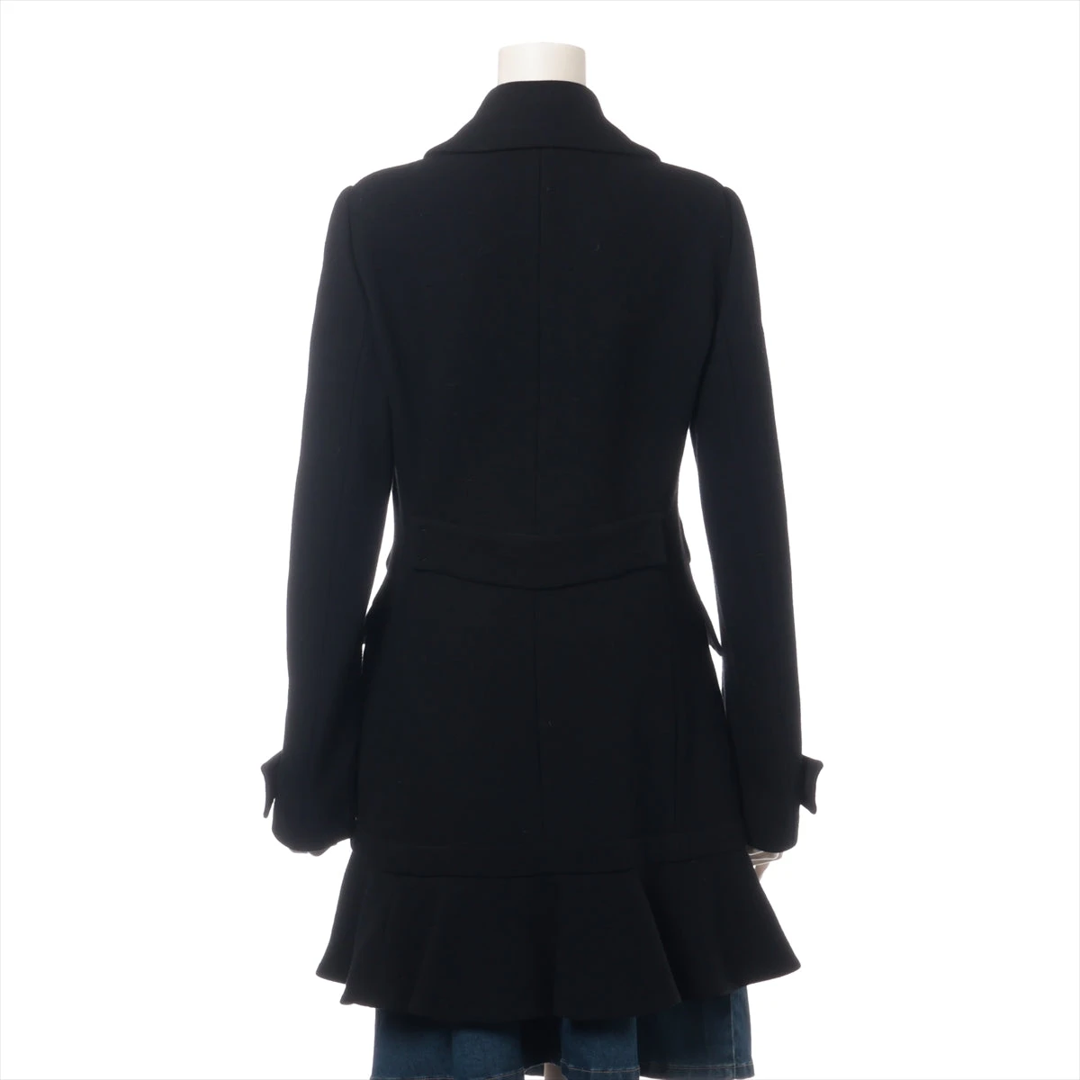 【 激レア☆ 】 プラダ　ダブル　コート　裾フリル　ブラック　ウール　希少 IMG_1158_X3Hnaoj.JPG