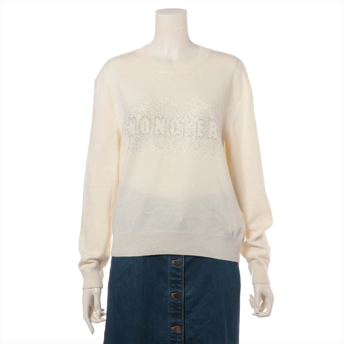 モンクレール 23年 ウール ニット XS レディース アイボリー