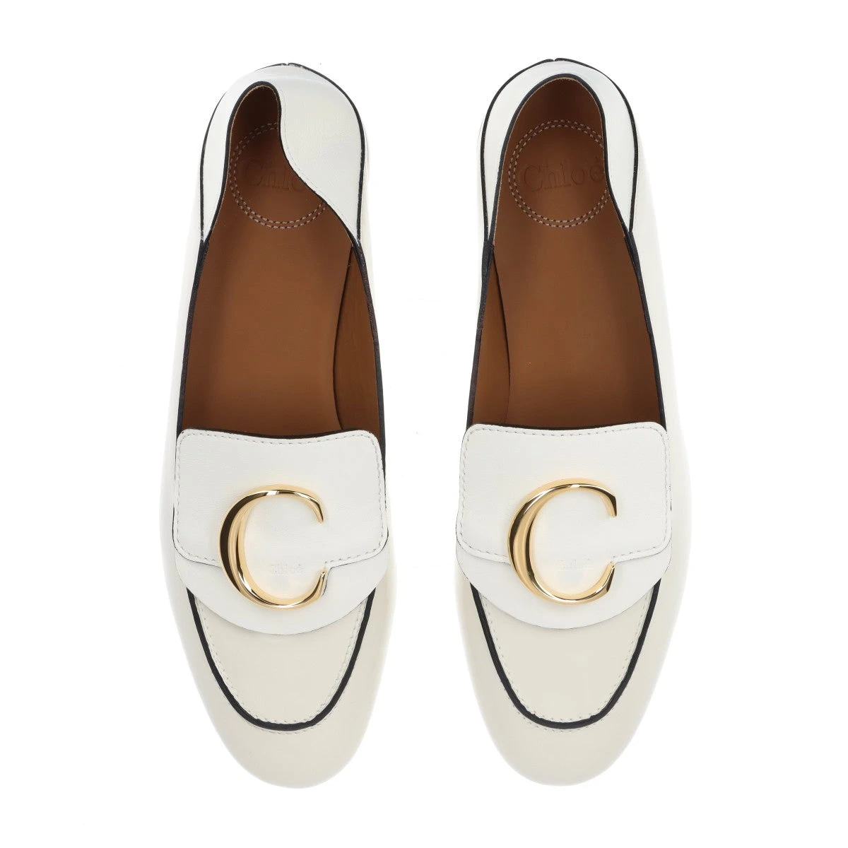 Chloe クロエ ミルクティーベージュのローファーパンプス