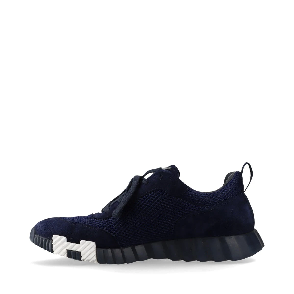 HERMESスエードメッシュスニーカー極美品 エルメス メッシュ×スエード スニーカー 43 メンズ ネイビー A3191877