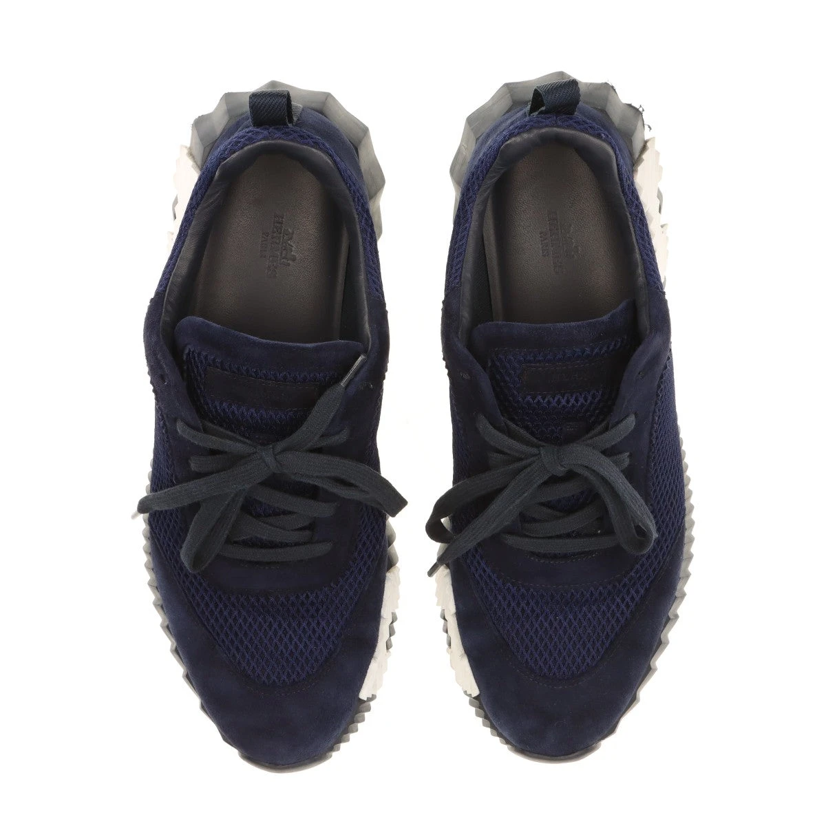 エルメス メッシュ×スエード スニーカー 43 メンズ ネイビー A3191877