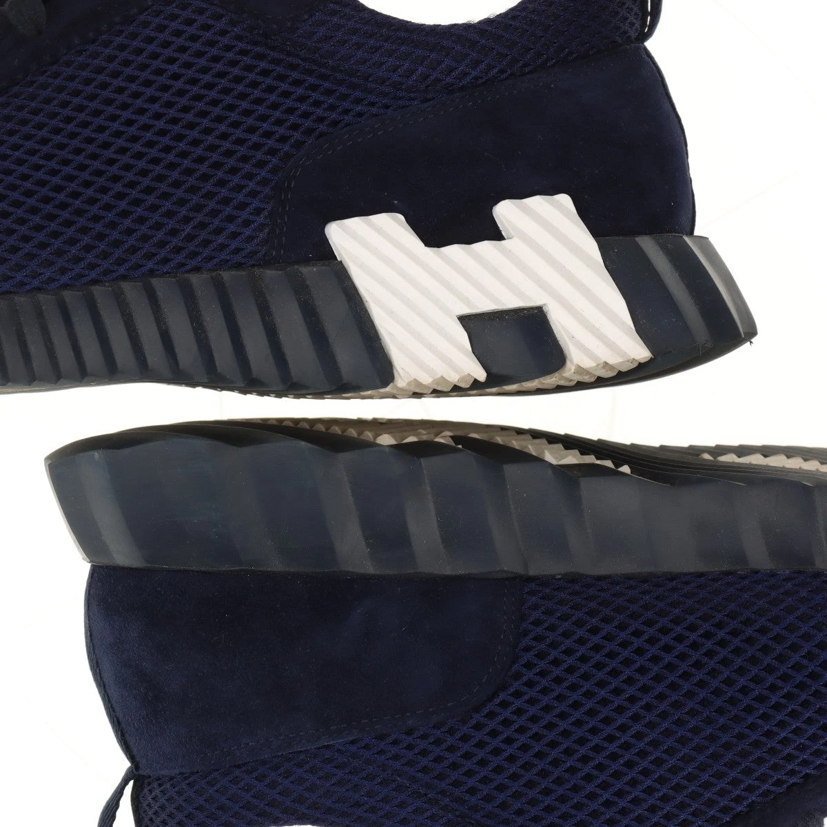 エルメス メッシュ×スエード スニーカー 43 メンズ ネイビー A3191877