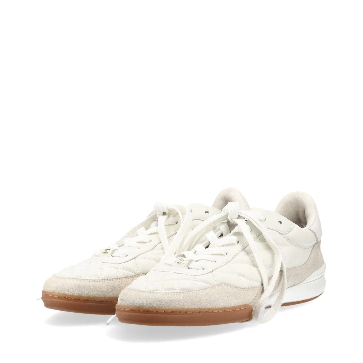 美品✨ シャネル ココマーク レザー スエード ホワイト 24cm相当 lifecreate-kc_e4573