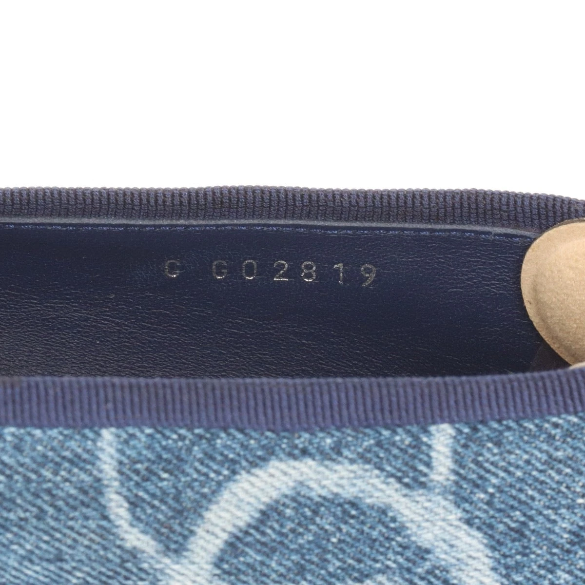 シャネル　デニム　パンプス　23.5 シャネル ココマーク デニム×レザー フラットパンプス 38C