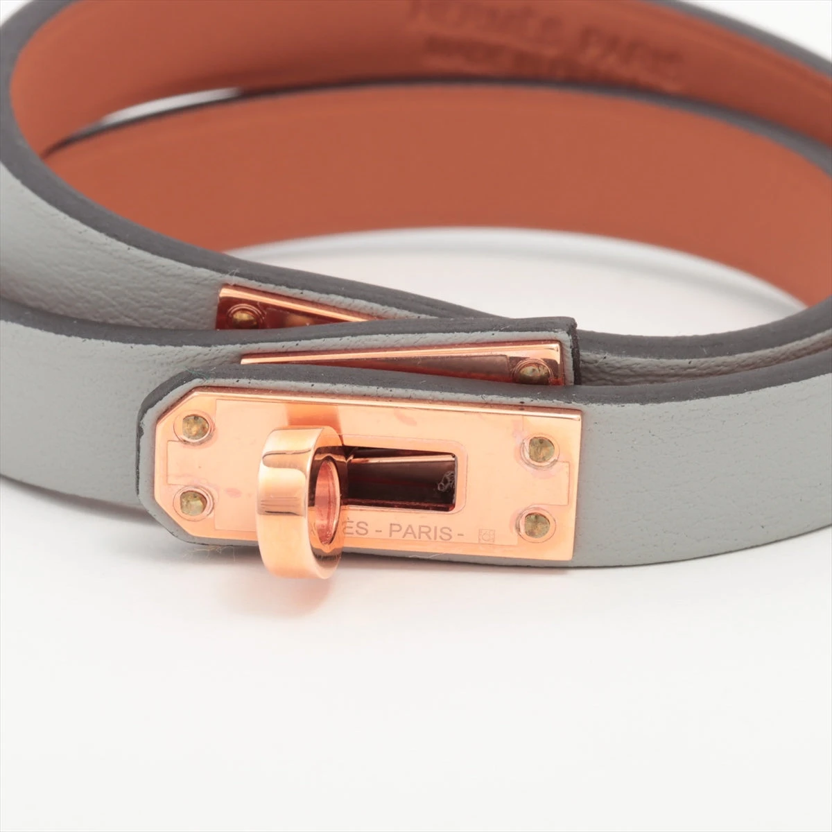 返品可】エルメス HERMES レザーブレスレット ケリー ドゥブルトゥール  