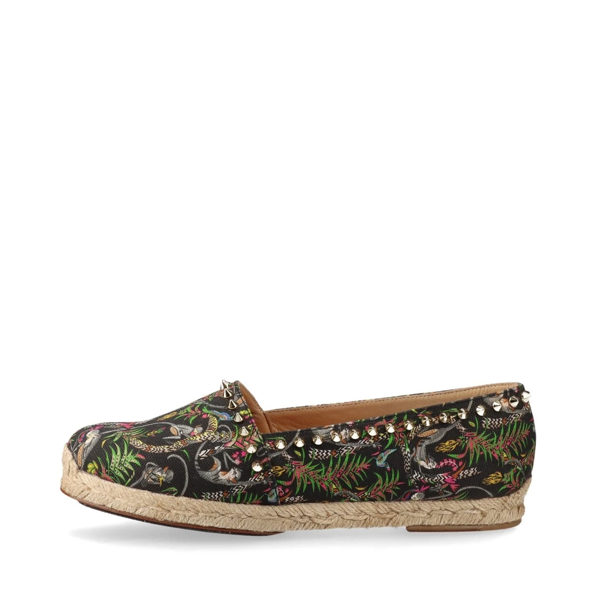 【Christian Louboutin】 Espaboat studdedキャンバスエスパドリ クリスチャンルブタン スパイクスタッズ キャンバス×レザー