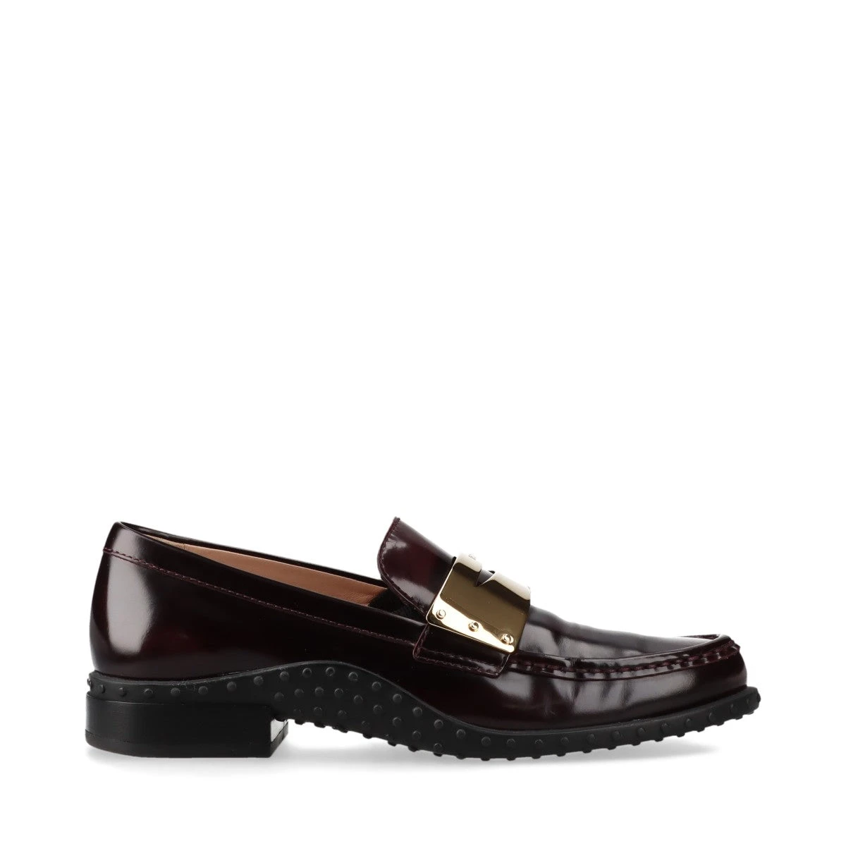 トッズ レザー ローファー 36.5 レディース ブラウン メタル