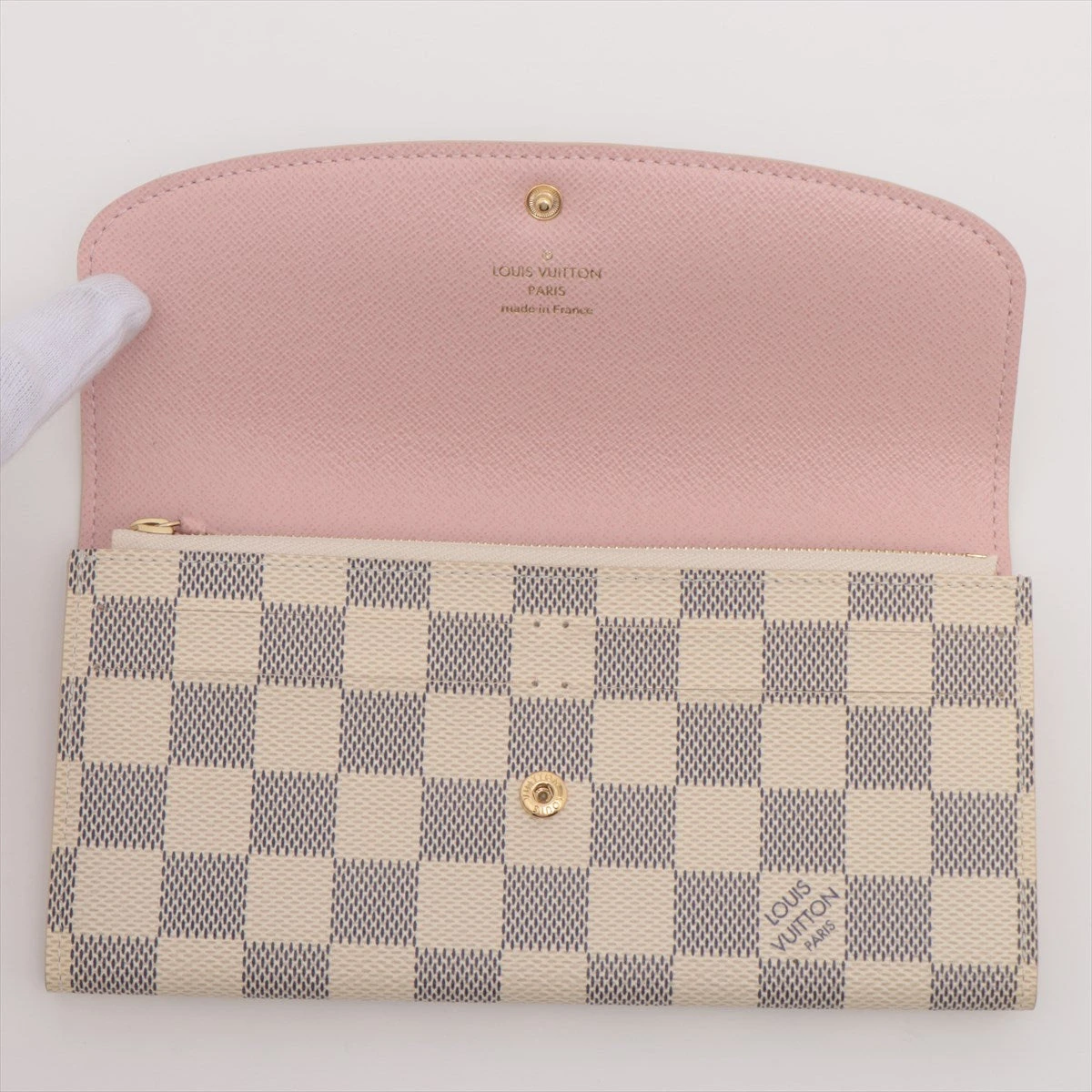 ヴィトン ダミエアズール ポルトフォイユエミリー N41625 ローズ