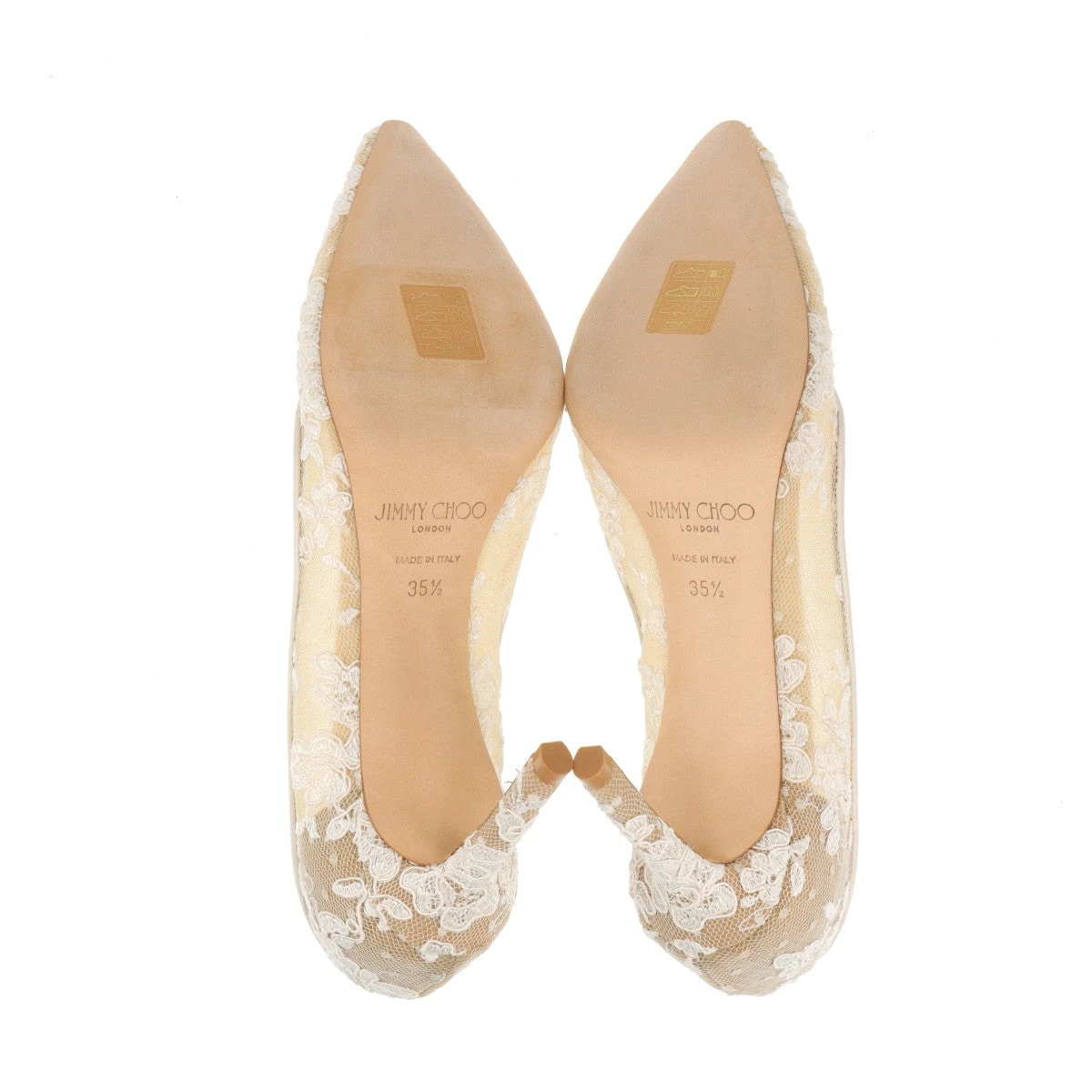 ジミーチュウ ROMY 85 レース×レザー パンプス 35.5 レディース
