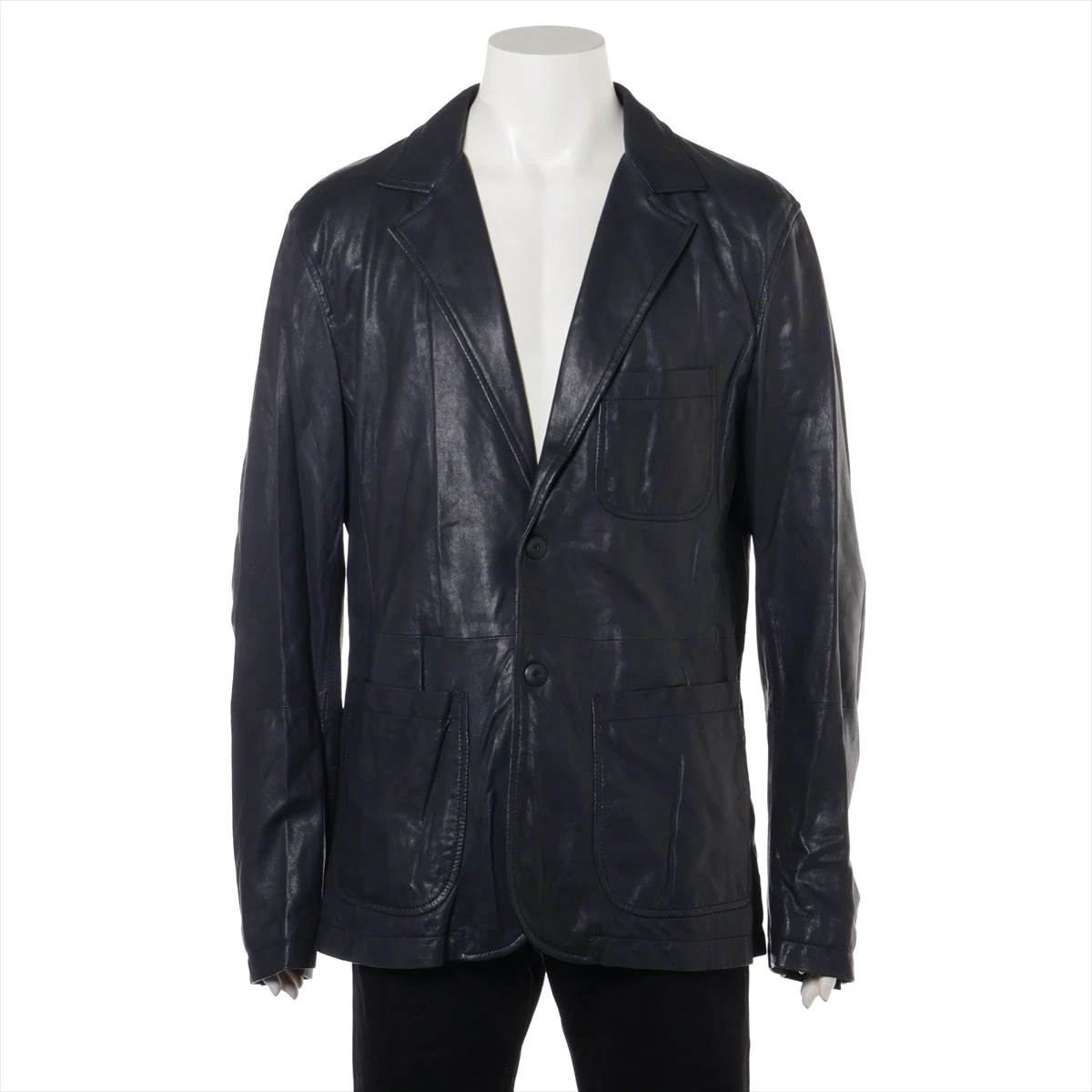 ジョルジオアルマーニ 12年 ラムスキン レザージャケット 54 メンズ