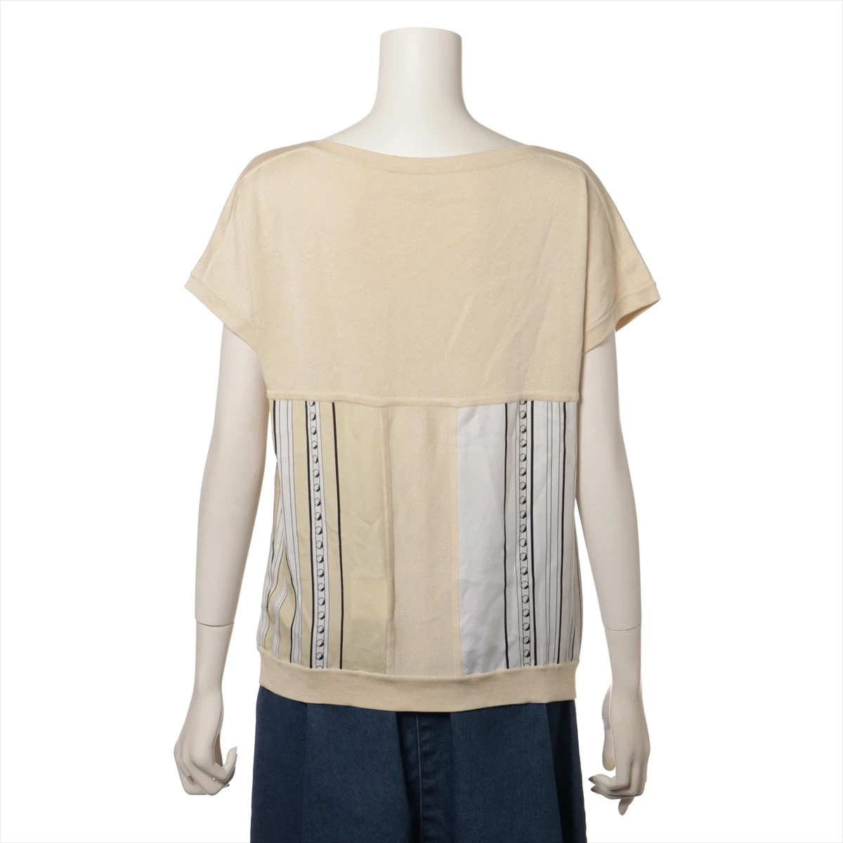 エルメス シルク 半袖ニット 36 レディース クリーム 2E2814DO