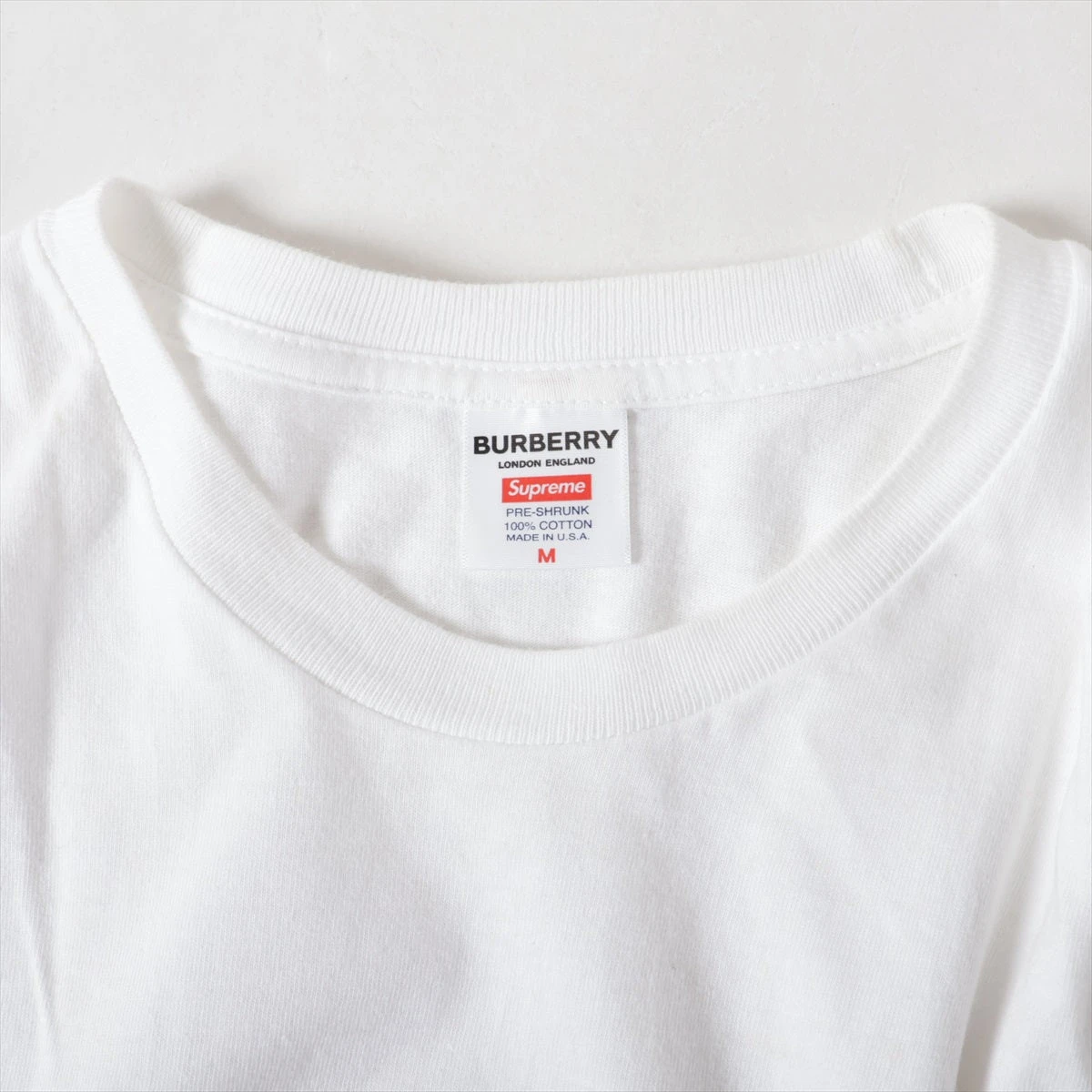 バーバリー×シュプリーム コットン Tシャツ M メンズ ホワイト 