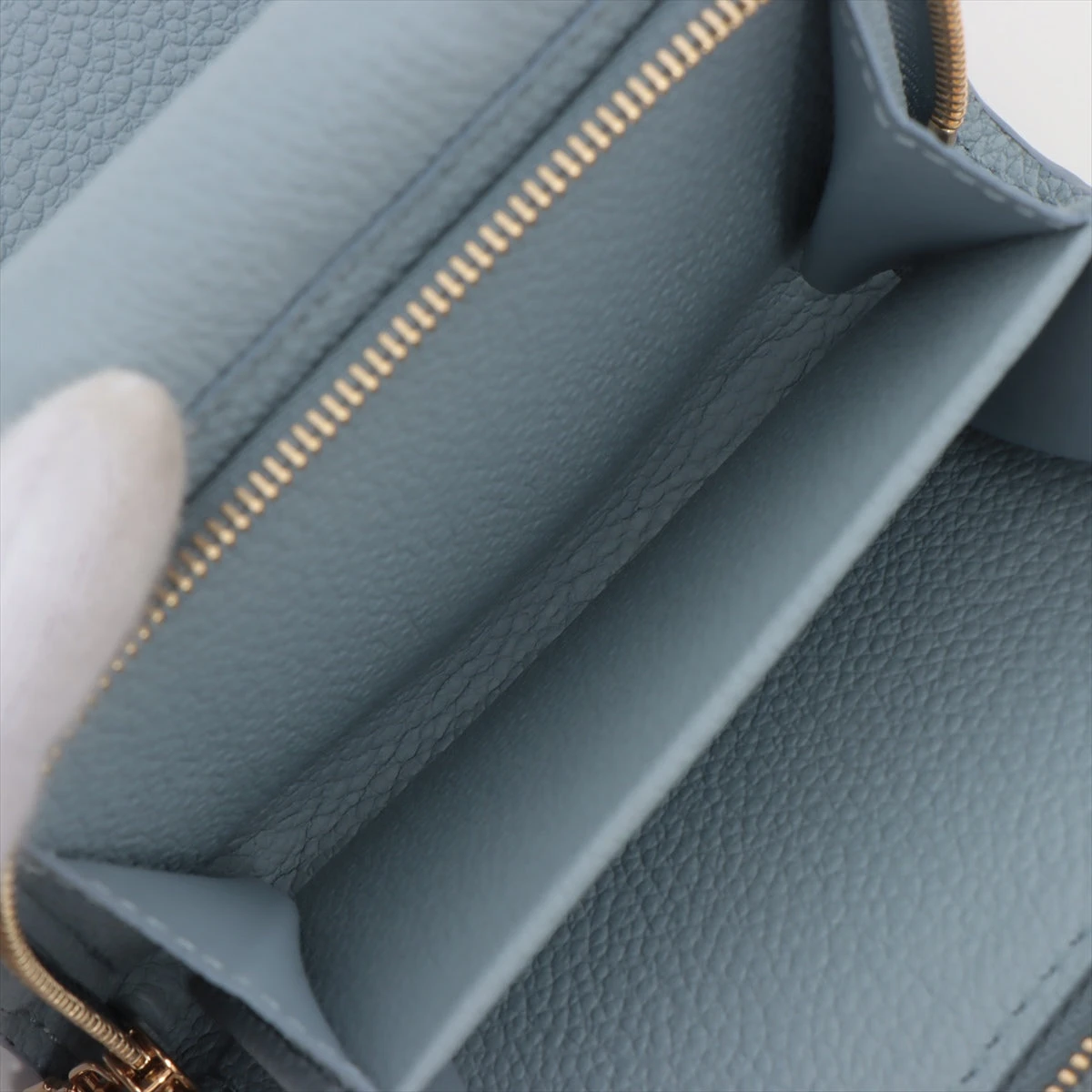 【美品・24年購入】ポルトフォイユ・メティス　コンパクト　水色 ルイヴィトンコピー 三つ折り財布 EMPREINTE ポルトフォイユ