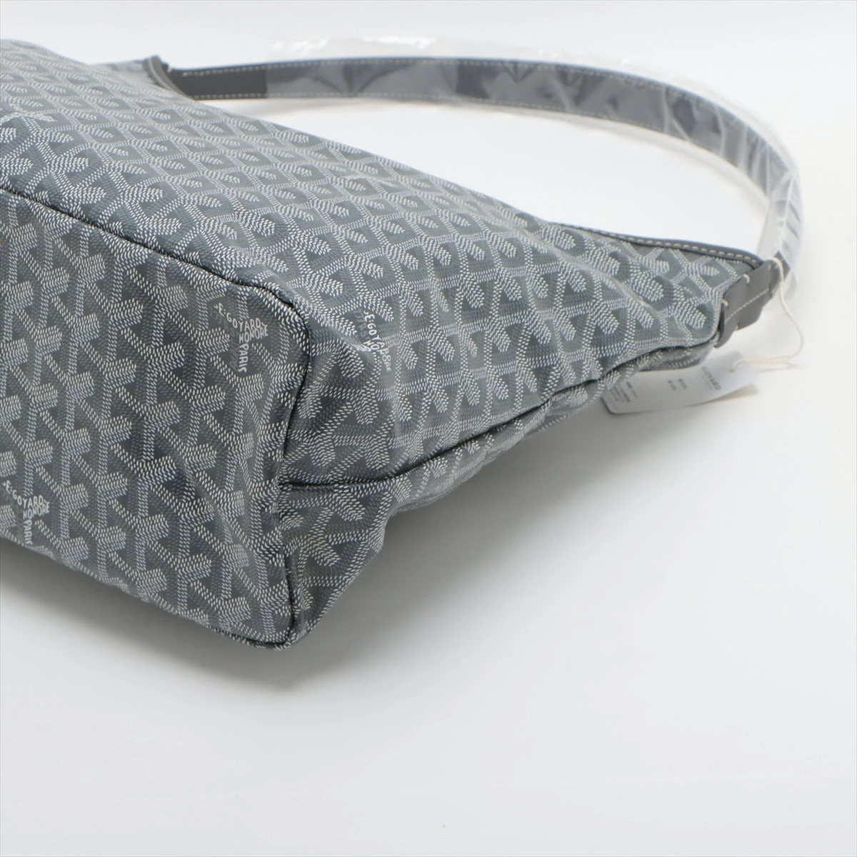 ゴヤール フィジー PVC×レザー ショルダーバッグ グレー A3203245