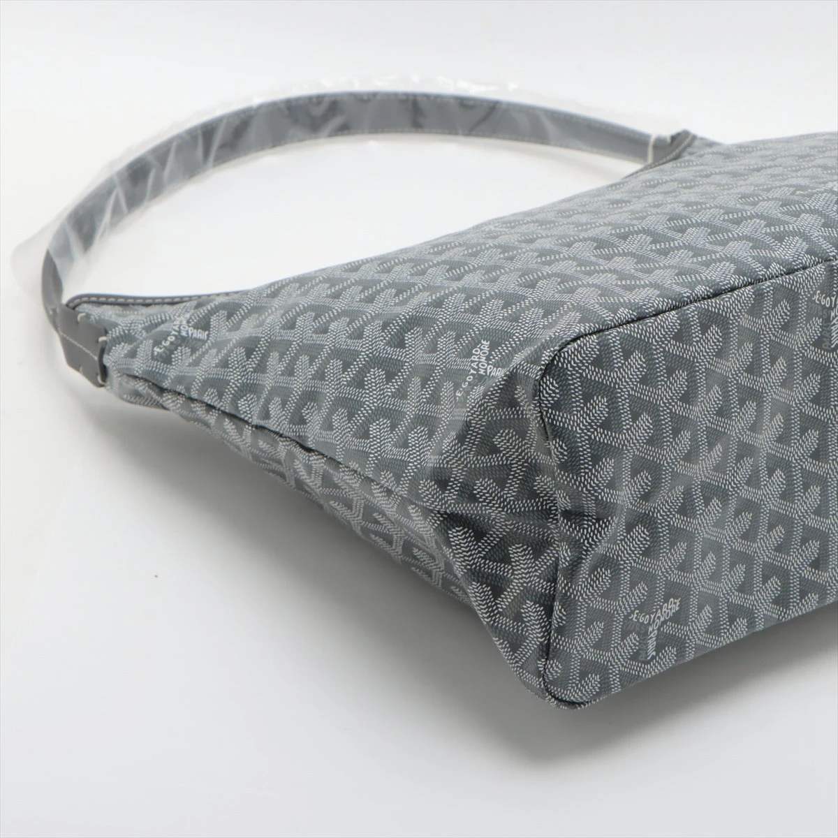 ゴヤール フィジー PVC×レザー ショルダーバッグ グレー A3203245