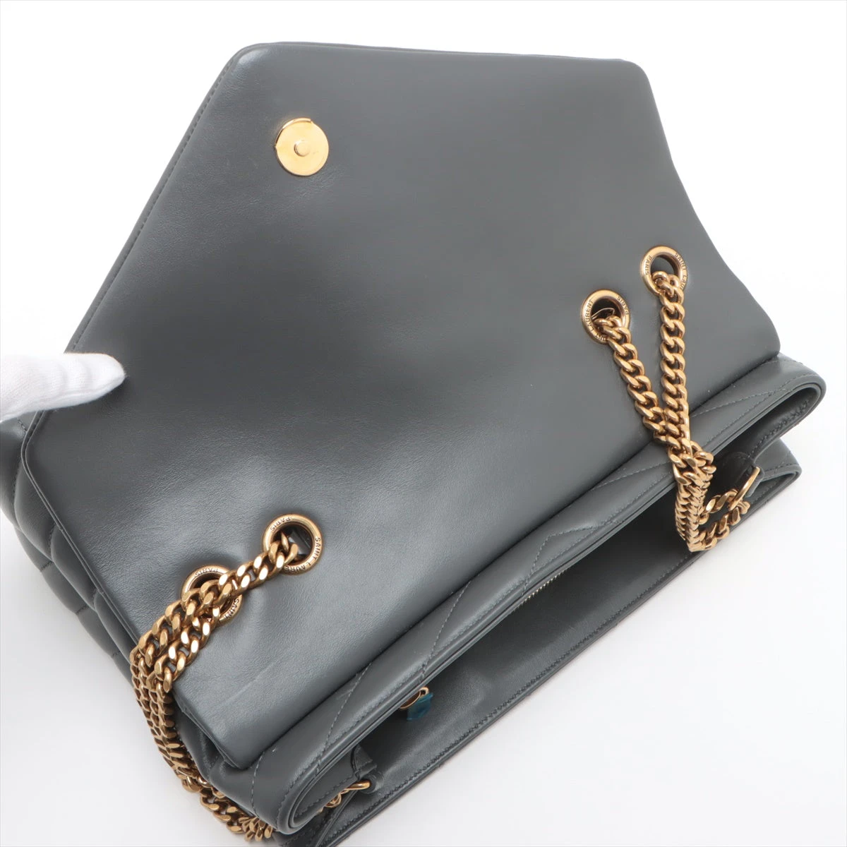 サンローラン　ショルダーバッグ　ルル　ボーリング チェーン ASUS サンローラン ルル 斜め掛け チェーン ショルダーバッグ