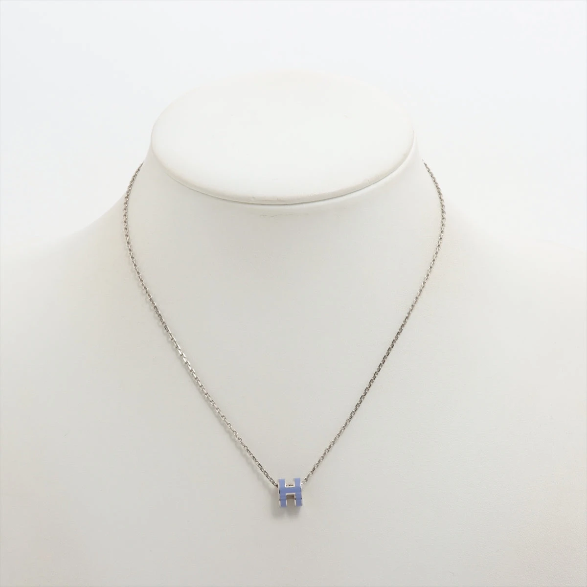 HERMES エルメス ミニポップH ポップアッシュ ネックレス パープル リラ エルメス ミニポップアッシュH ネックレス GP パープル×シルバー