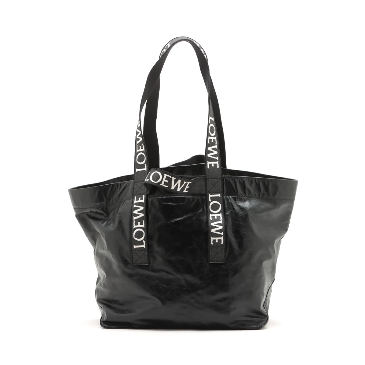 ロエベ フォールドショッパー レザー トートバッグ ブラック A3197758  