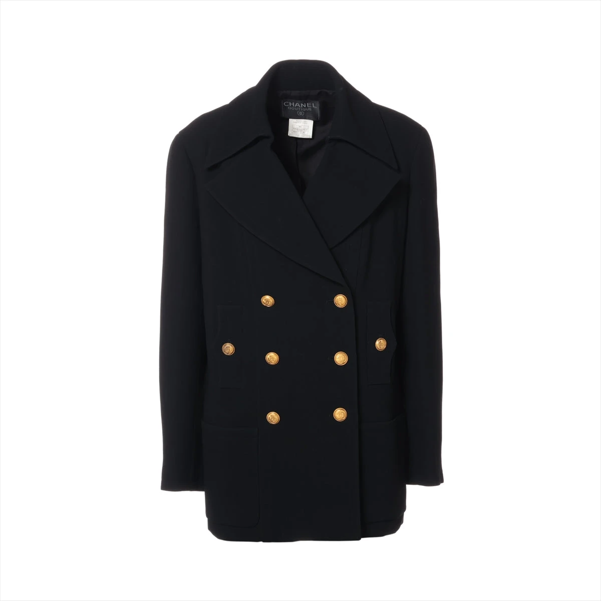 シャネル ココボタン 96A ウール×シルク ジャケット 40 レディース