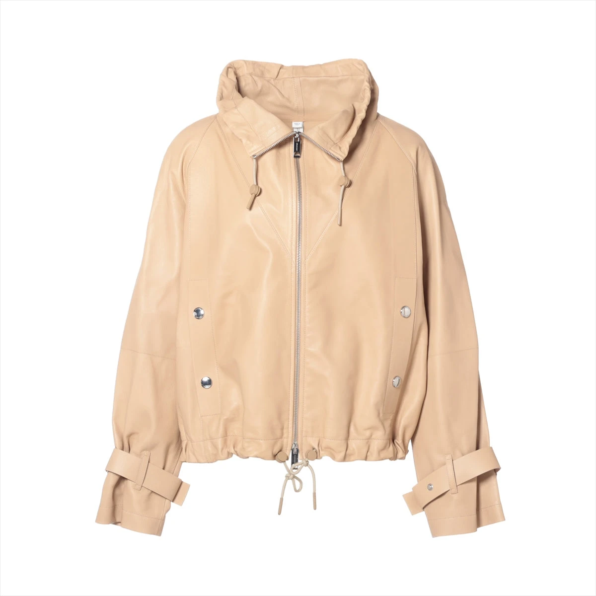 BURBERRY バーバリー レザージャケット 本革　レディース　ベージュ バーバリー ティッシ期 ラムスキン レザージャケット IT36