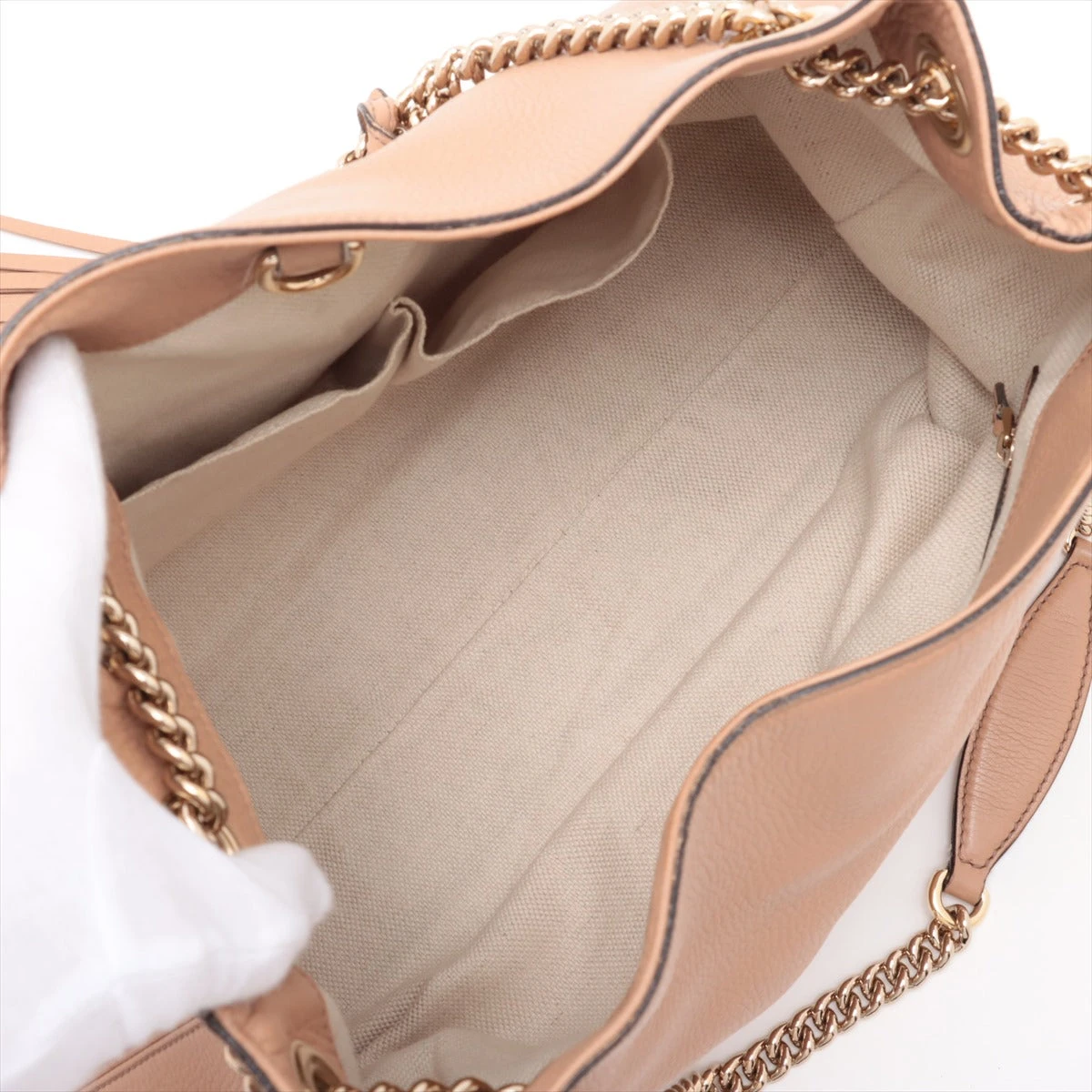 グッチ ソーホー レザー チェーンショルダーバッグ ベージュ 308982  