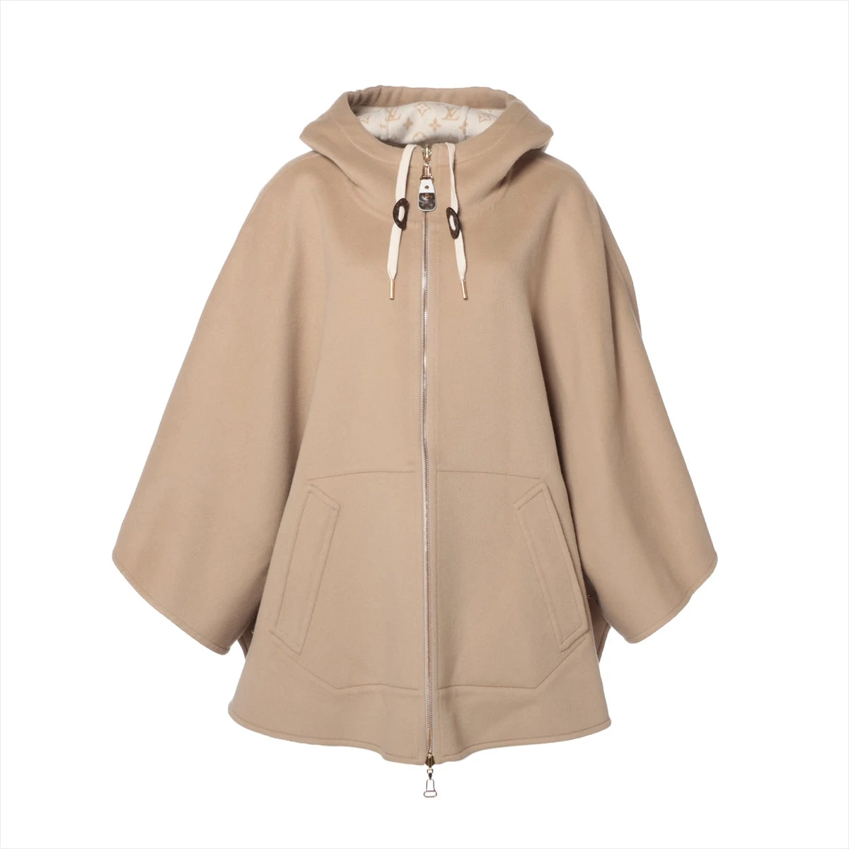 ルイヴィトン　13AW カラコラム　茶色　ウール　カシミヤ　ポンチョ　コート　L ヴィトン 24SS ウール×シルク ポンチョ TU レディース ベージュ