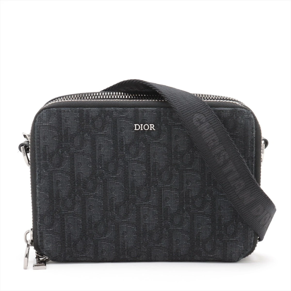ディオール キャンバス×レザー ショルダーバッグ ブラック AP092540