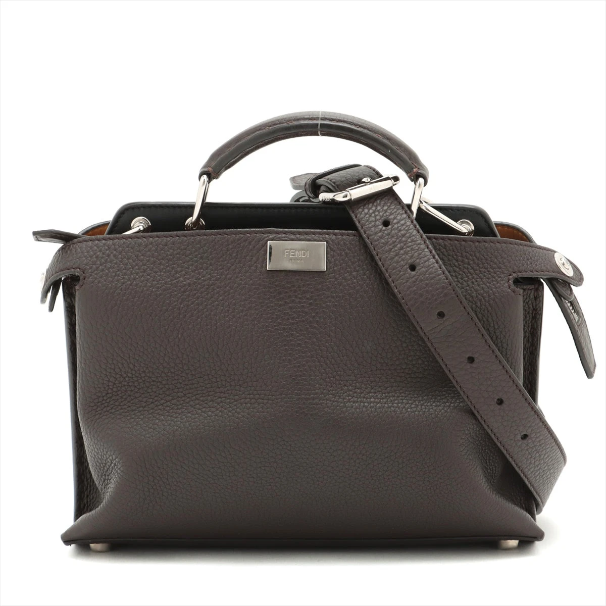 FENDI 2WAYバッグ セレリア レザー ピーカブー エッセンシャリー 茶 FENDI 2WAYバッグ セレリア レザー ピーカブー エッセンシャリー 茶