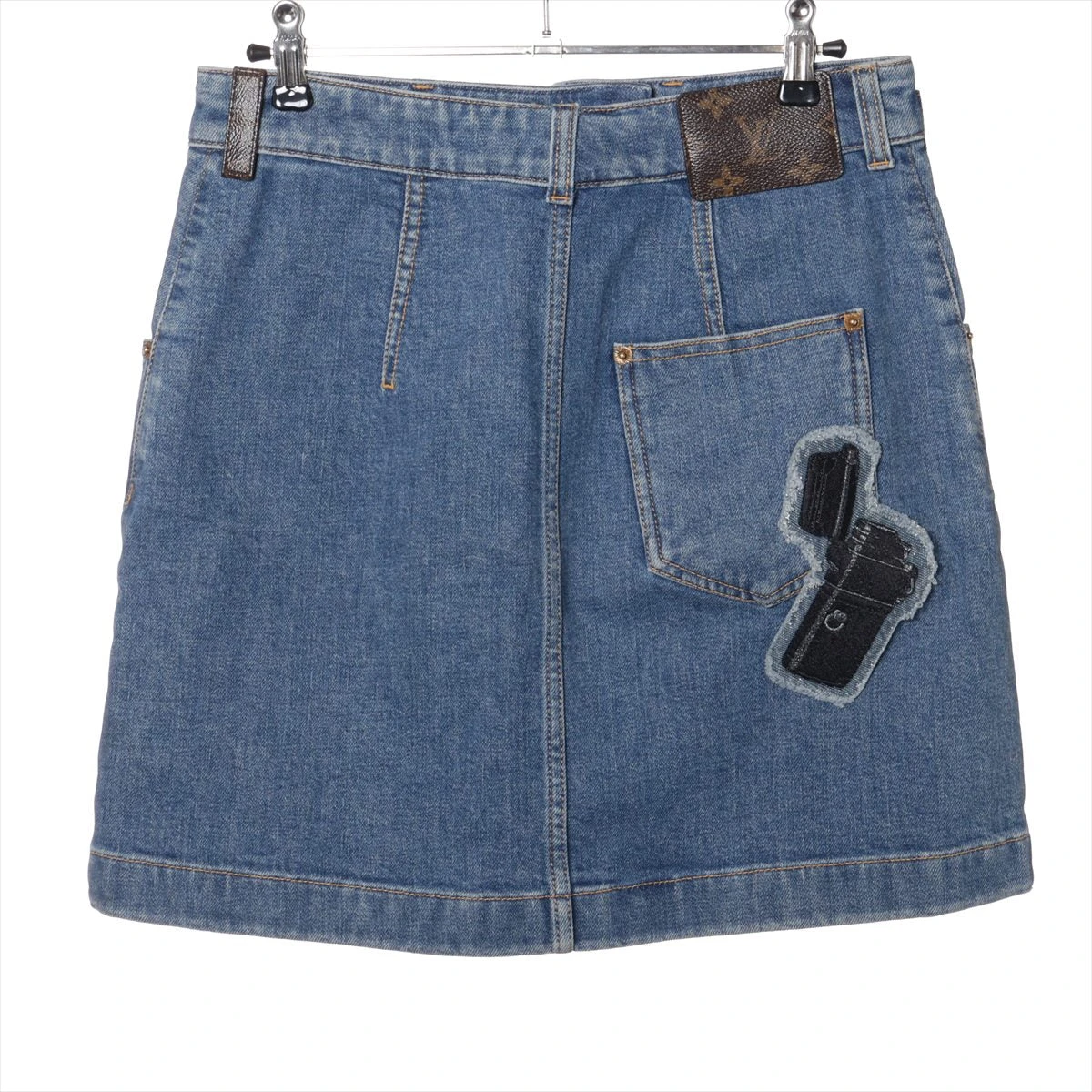 新品　LOUISVUITTON ヴィトン　スカート　コットン　モノグラム ヴィトン 19AW コットン スカート 38 レディース ブルー RW192W