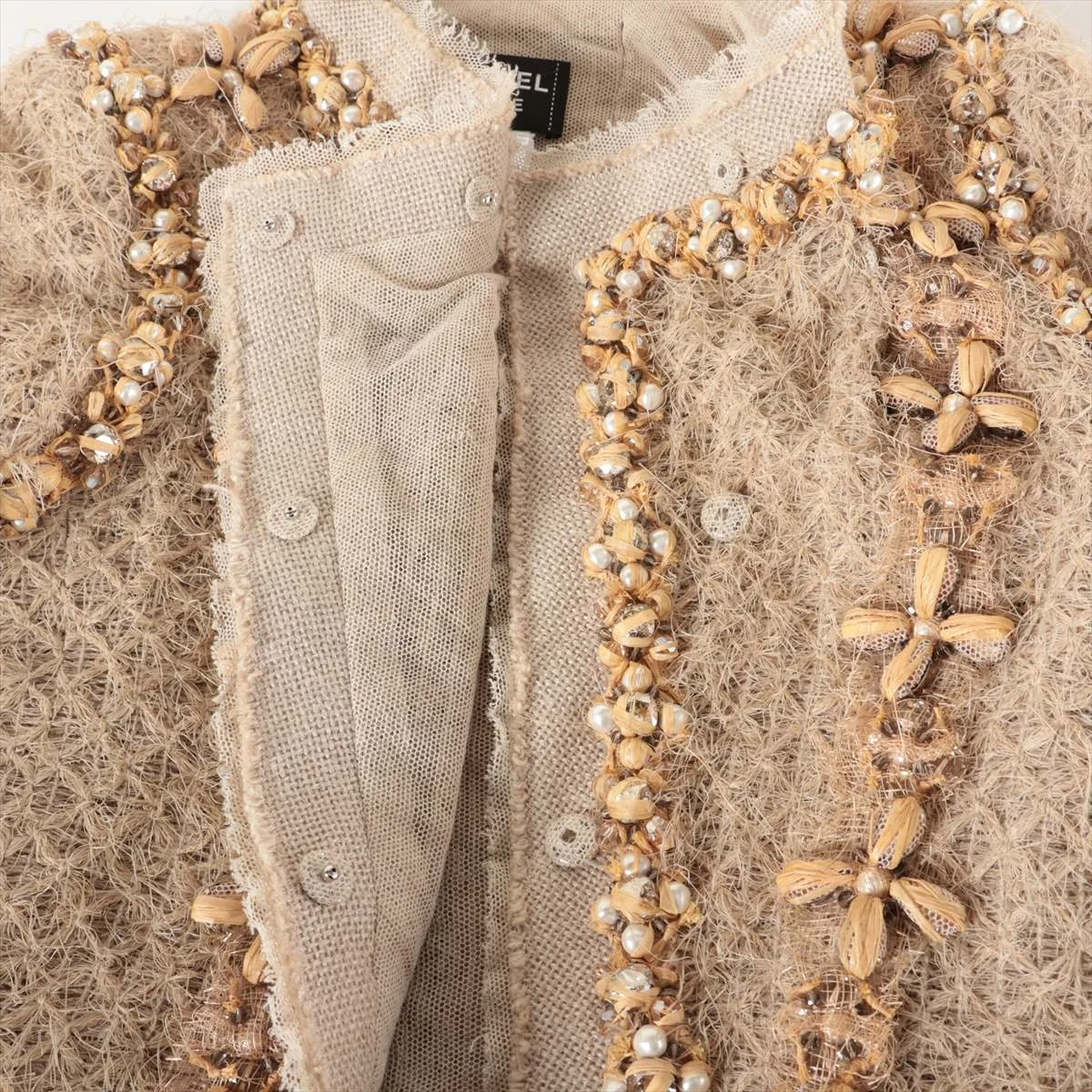 シャネル リネン×ナイロン ジャケット 38 レディース ベージュ