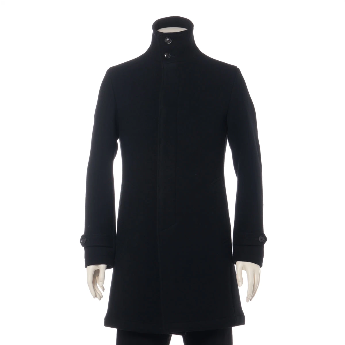 人気定番 ウール 17AW ジュンハシモト コート スタンド ブラック メンズ 3 ジャケット・アウター