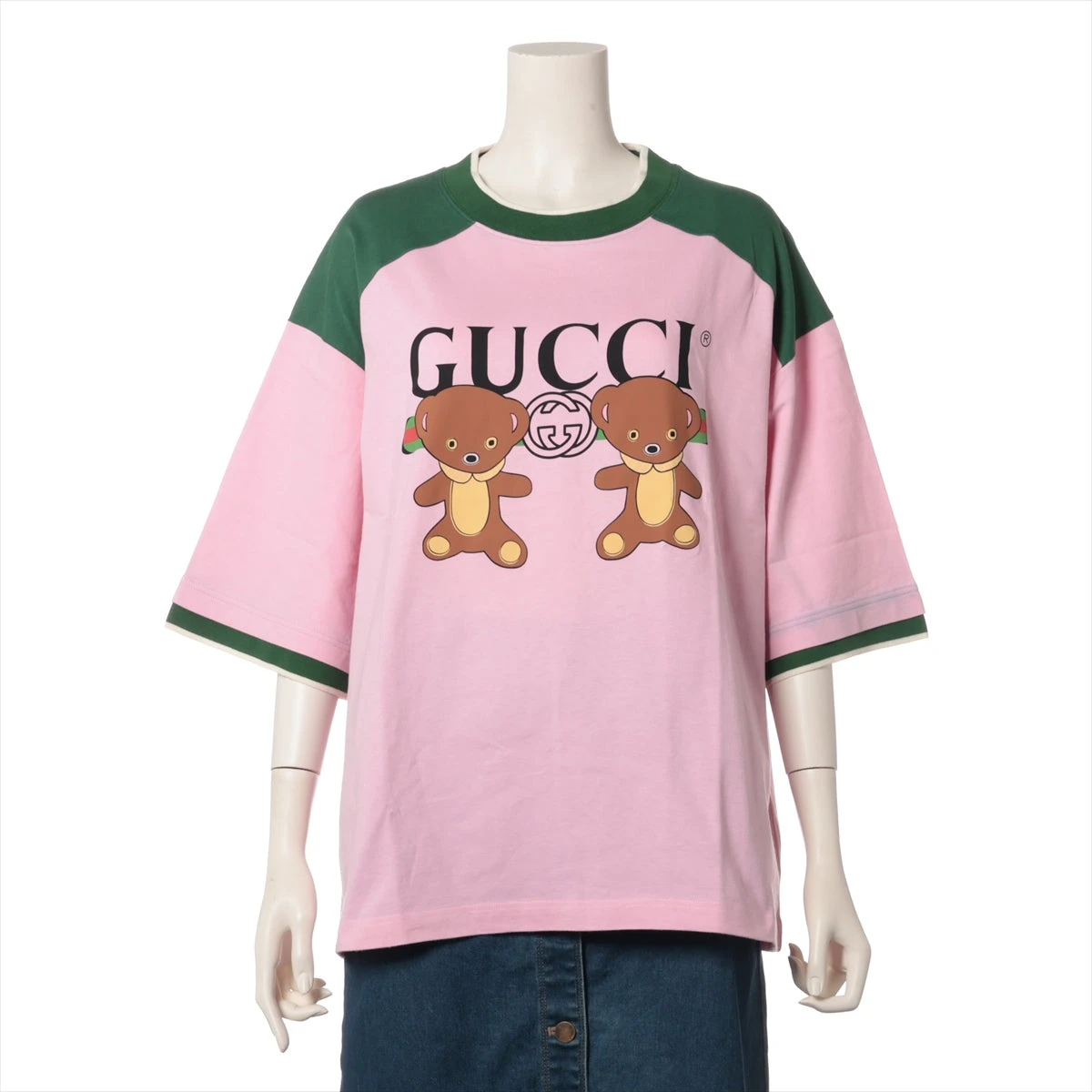 経堂) グッチ GUCCI 子羊 ラム ビジュー Tシャツ Tee サイズS ピンク 580762 定価8万位 ケリング イタリア製 GUCCI 