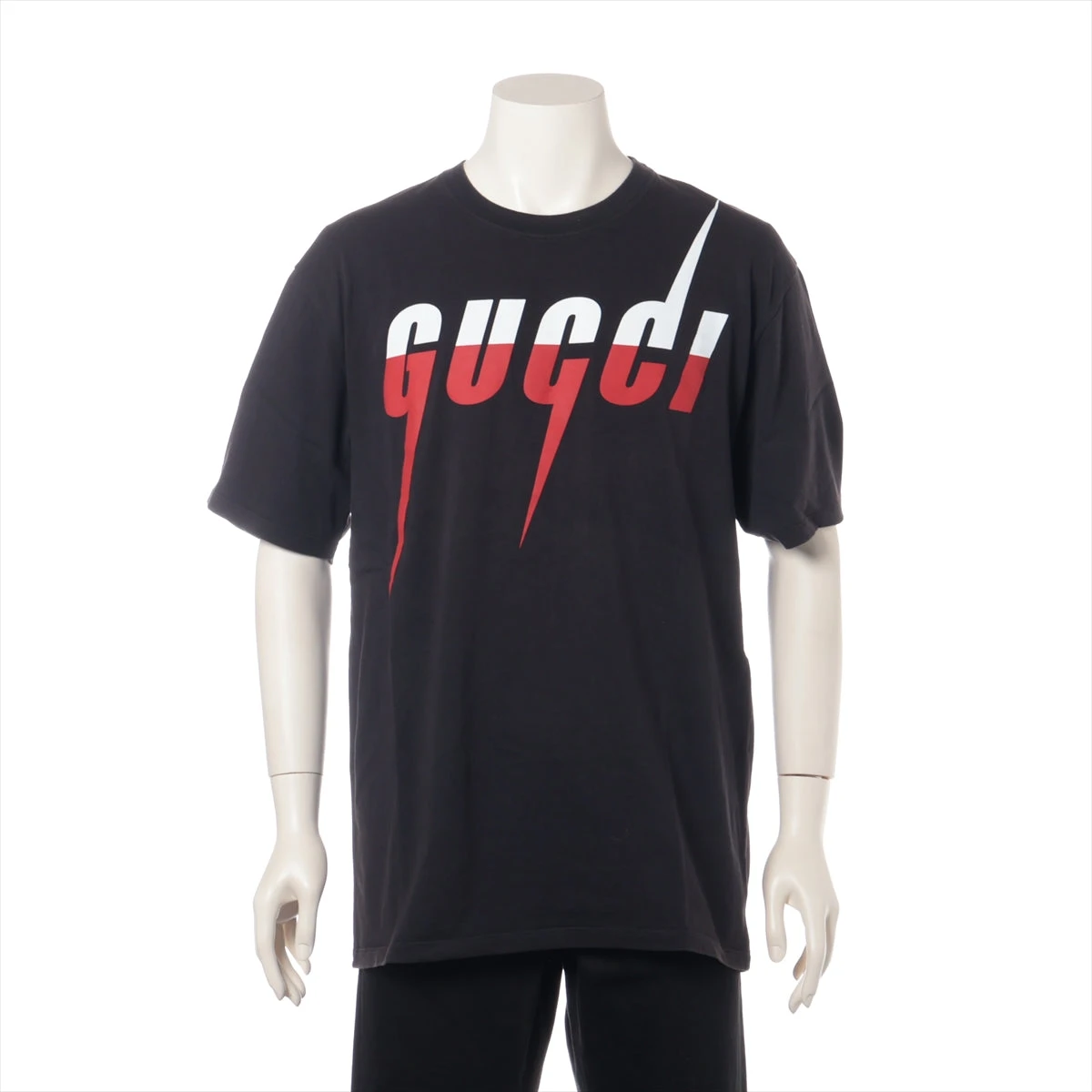 グッチ コットン Tシャツ L メンズ ブラック 565806 品タグほつれ有 