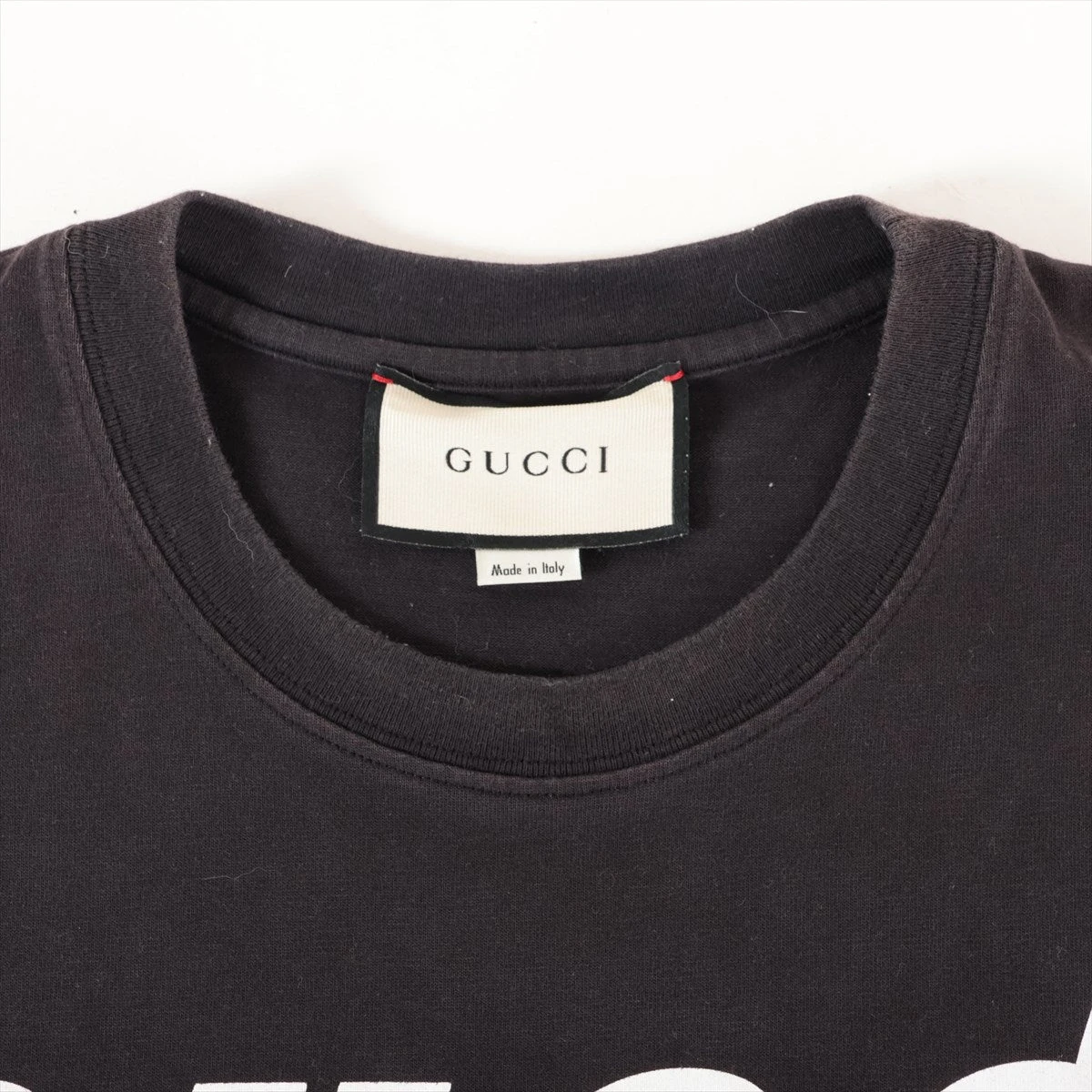 グッチ コットン Tシャツ L メンズ ブラック 565806 品タグほつれ有 