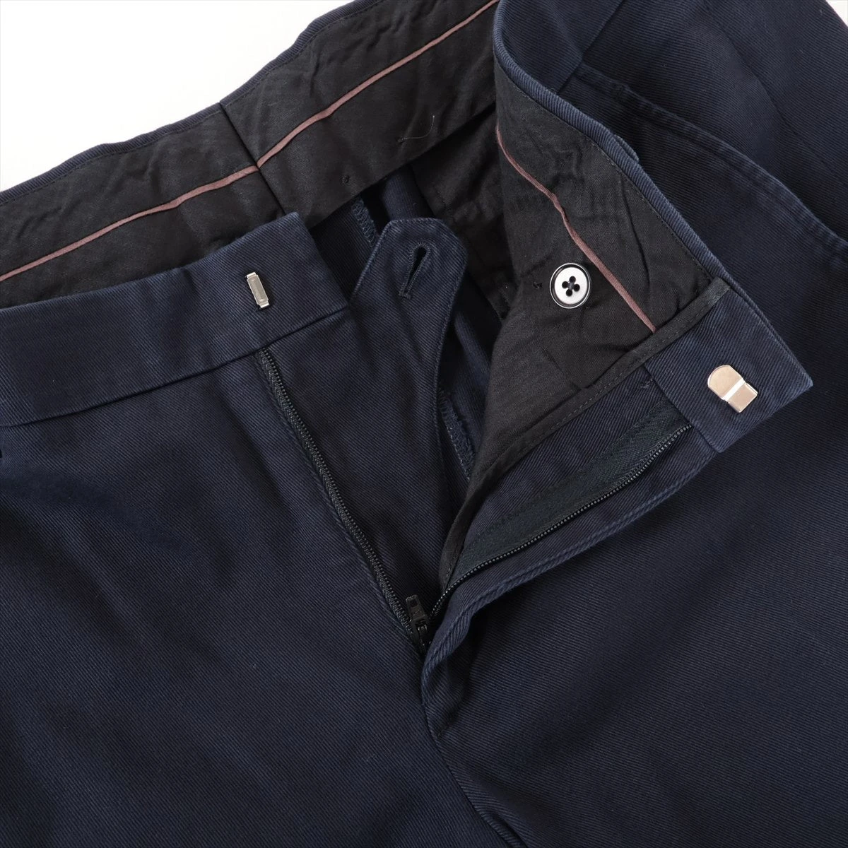 エルメス コットン×ポリウレタン チノパンツ 46 メンズ ネイビー 