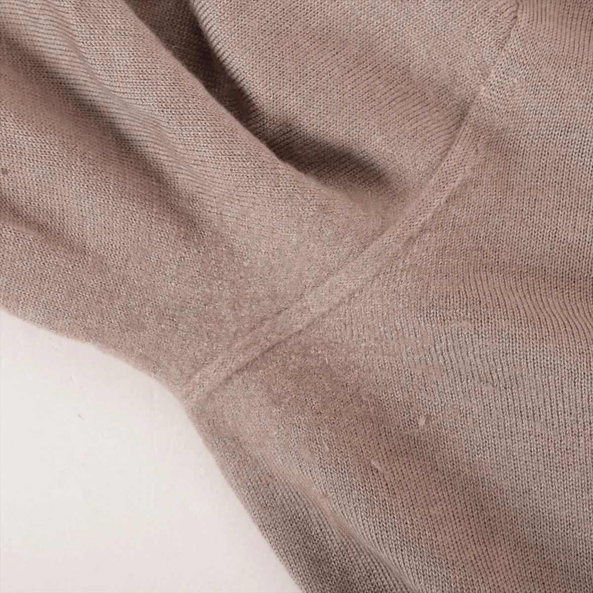 エルメス カシミヤ×シルク ニット L メンズ ブラウン 毛羽立ち