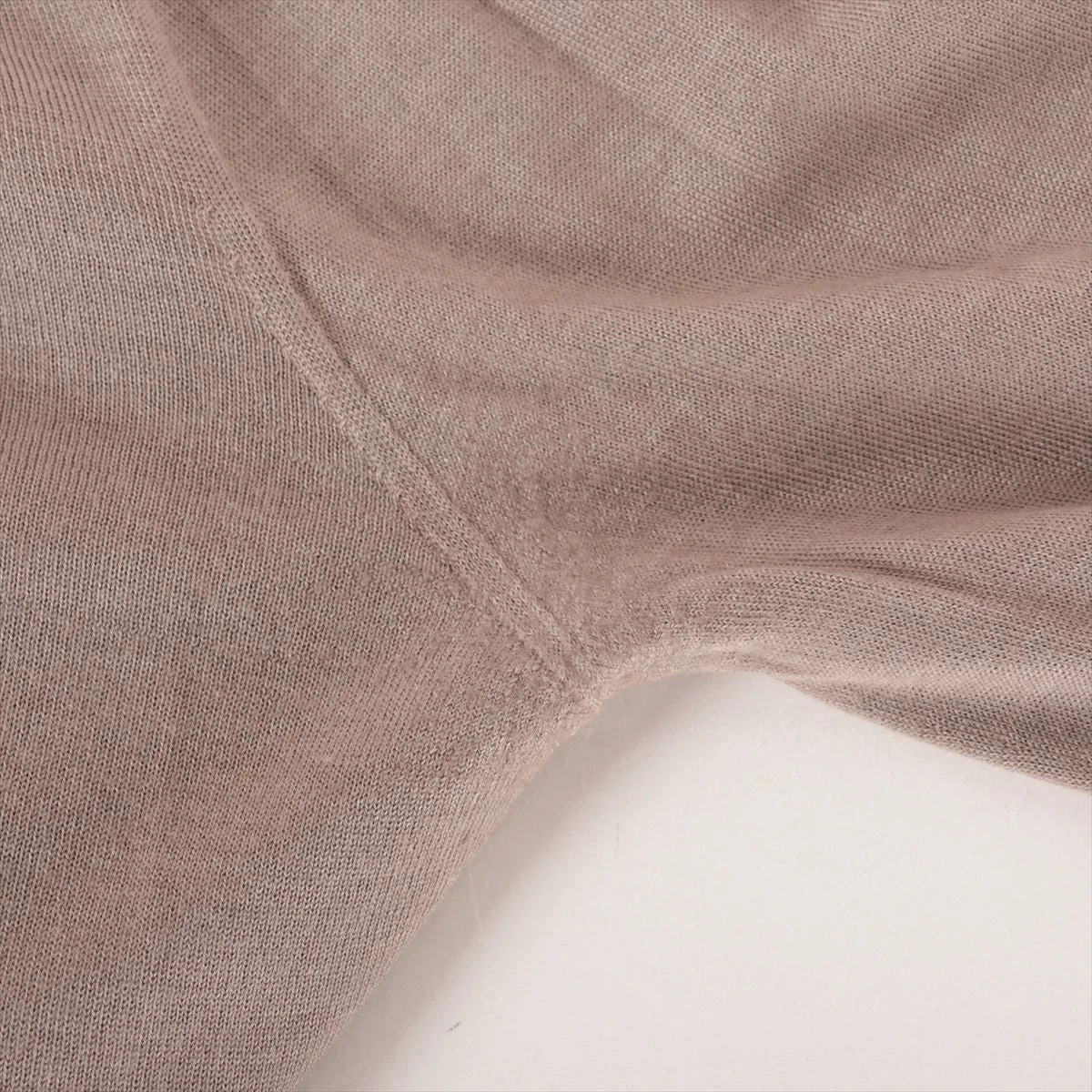 エルメス カシミヤ×シルク ニット L メンズ ブラウン 毛羽立ち