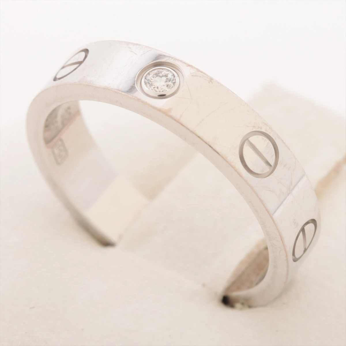 カルティエ ミニラブ 1Pダイヤ リング 750(WG) 美品カルティエ