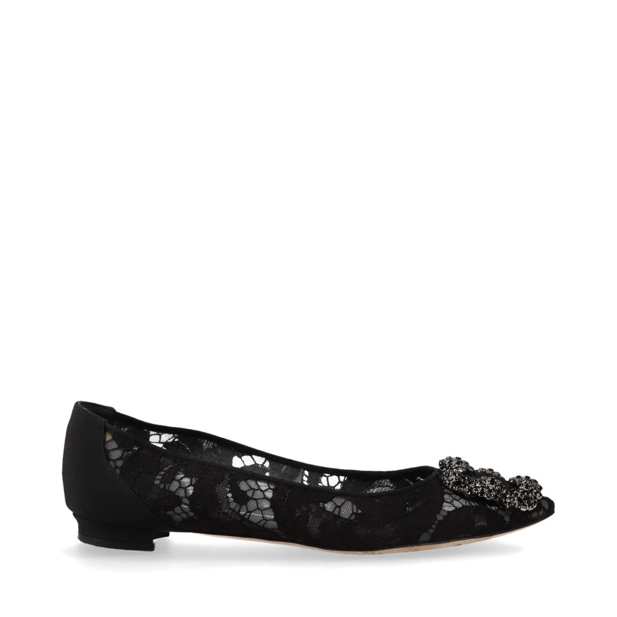 美品⭐︎マノロブラニク　ハンギシ　カーキ　レース MANOLO BLAHNIK(マノロブラニク) / ハンギシ/ビジュー/サテン