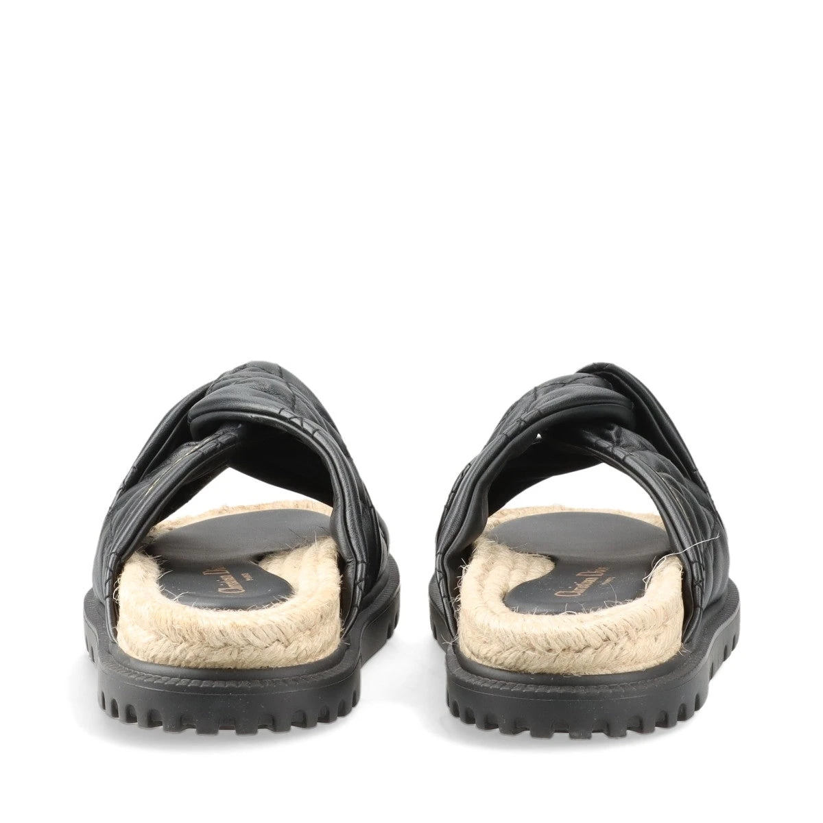 Diorレザーサンダル Dior カーフレザー サンダル ブラック 34.5 - メルカリ