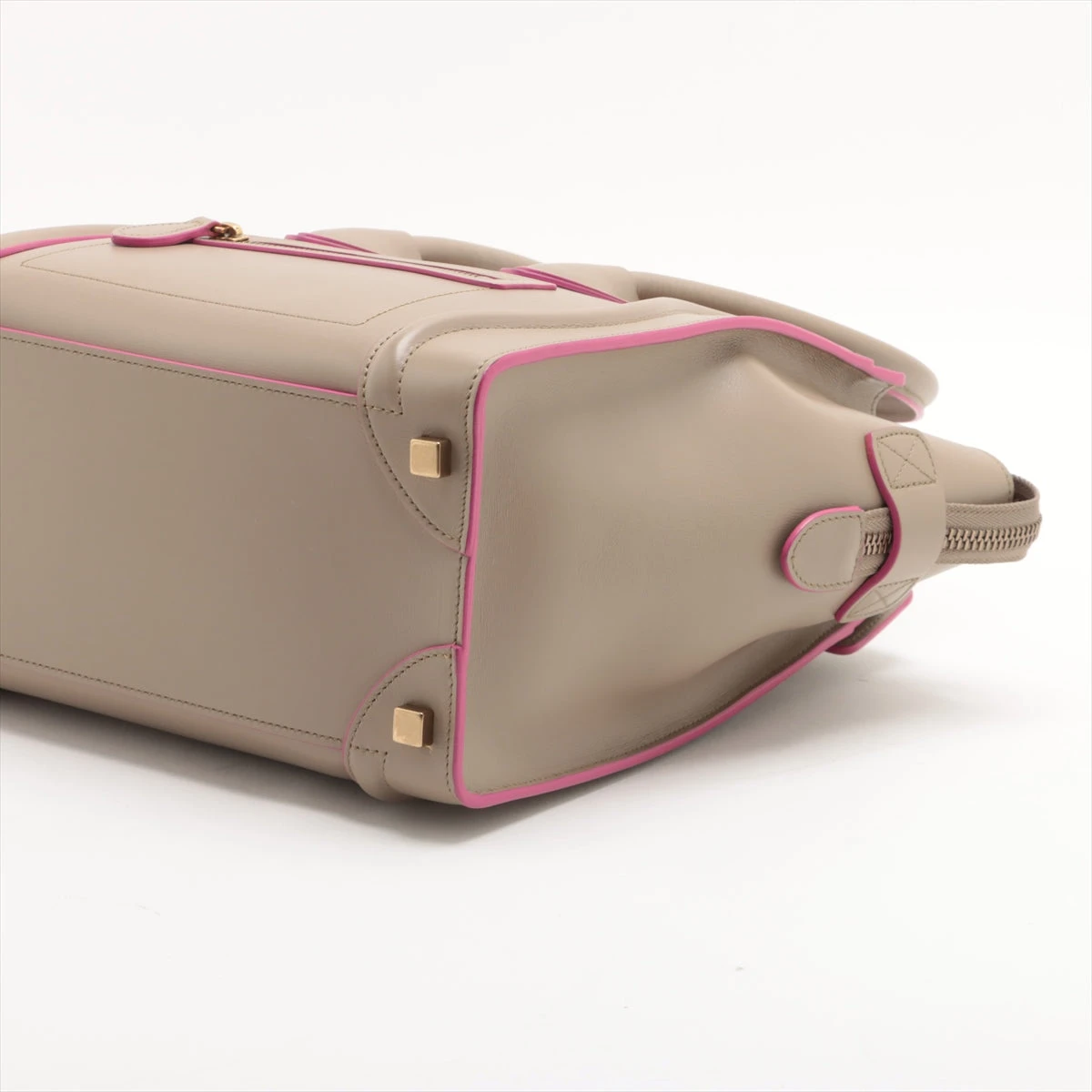 CELINE セリーヌラゲージ マイクロショッパー レザー グレージュ セリーヌ ラゲージ マイクロショッパー レザー ハンドバッグ