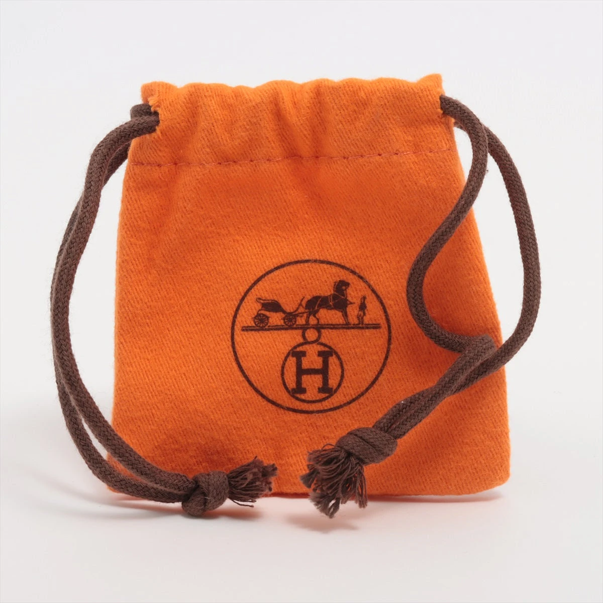 【超美品】エルメス カージュ・ド・Ｈ ネックレス オレンジ シルバー HERMES - 【中古】エルメス ネックレス カージュドアッシュ H