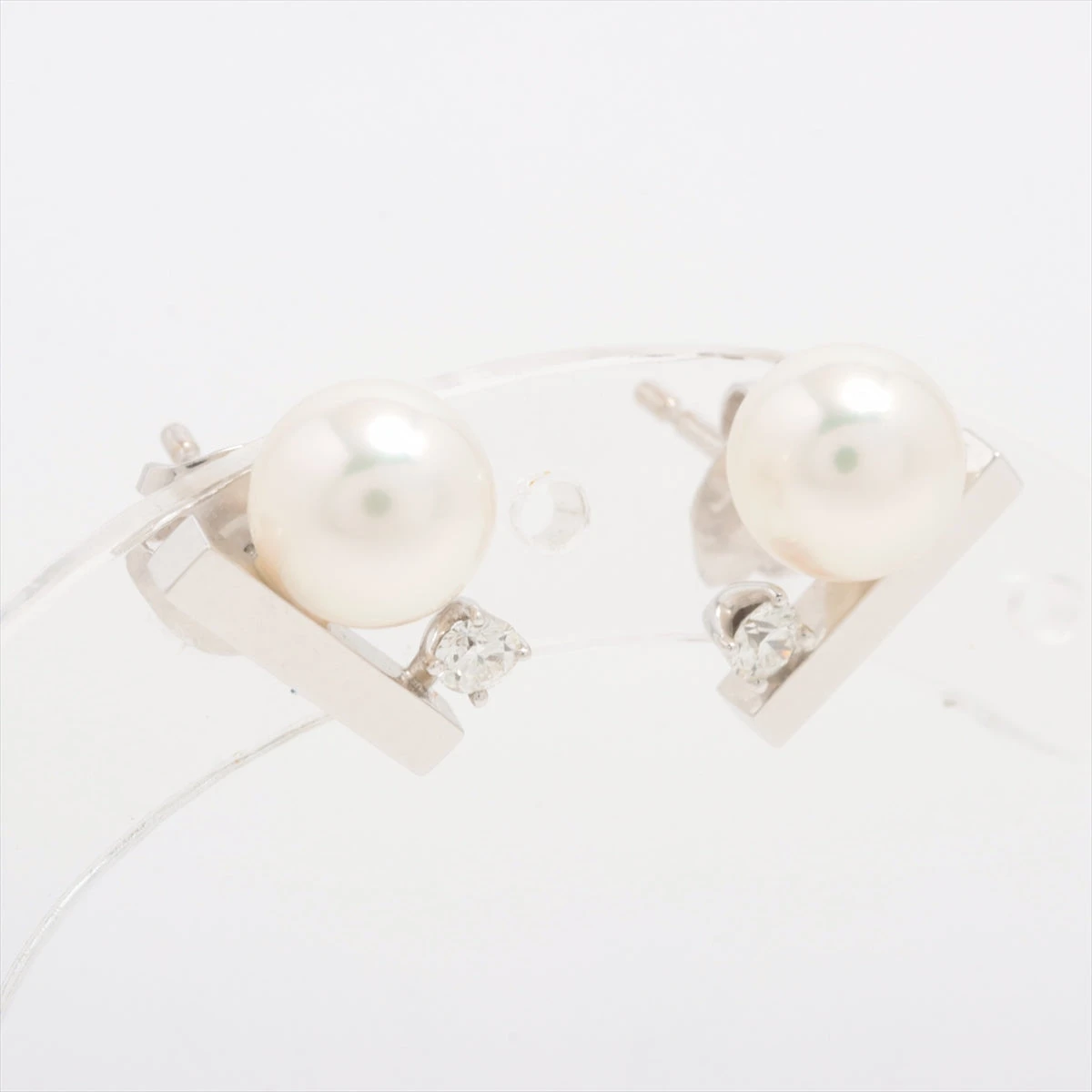 タサキ プチ バランス クラス パール ダイヤ ピアス 750(WG) 2.9