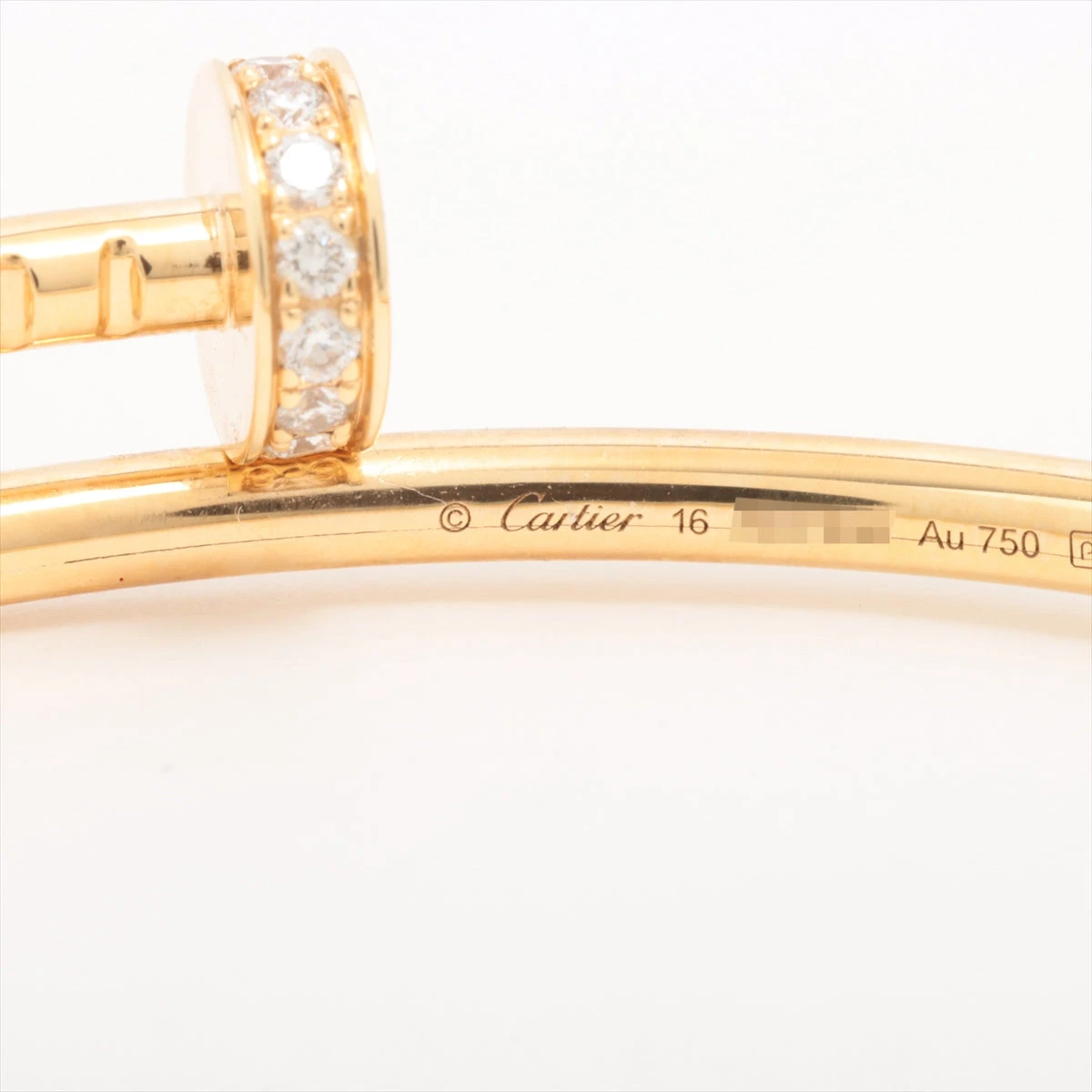 カルティエ ジュストアンクル ダイヤ ブレスレット 750(YG) 9.0g 16 