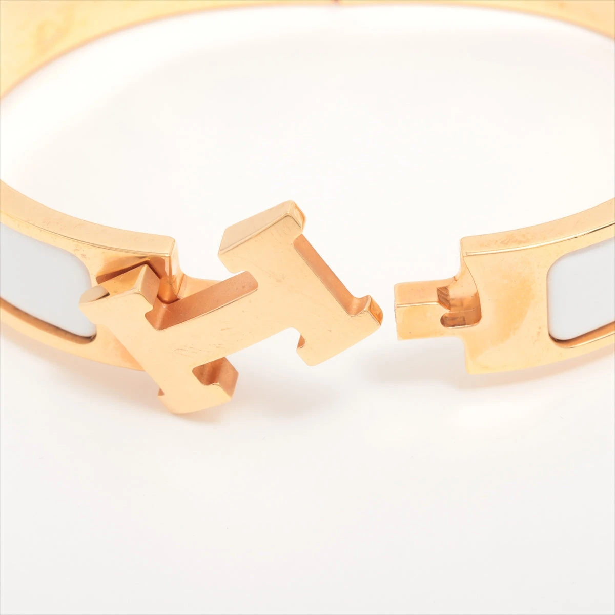 【美品】HERMES バングル　クリッククラックPM ホワイト　ゴールド 楽天市場】HERMES エルメス クリッククラック PM バングル