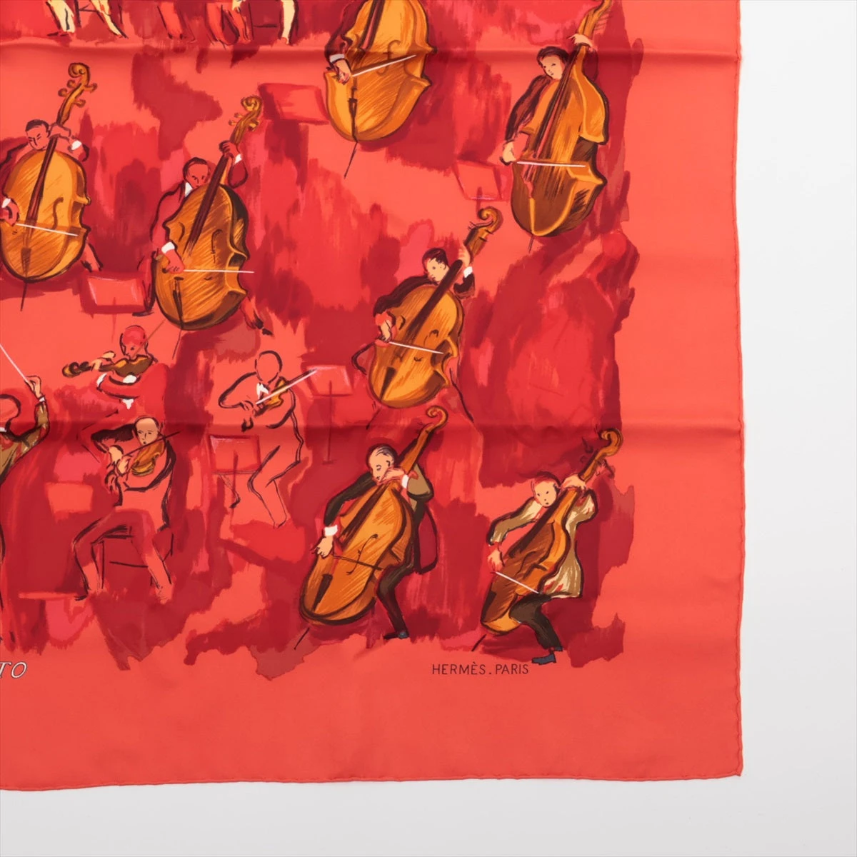 【美品】 エルメス HERMES カレ40 CONCERTO(コンチェルト) HERMES - 美品 エルメス HERMES カレ40 スカーフ CONCERTO