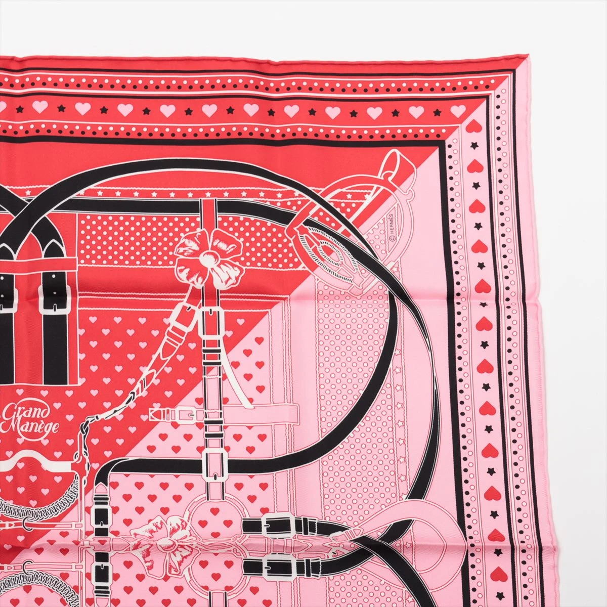 エルメス カレ70 Grand Manege Bandana Love スカーフ シルク