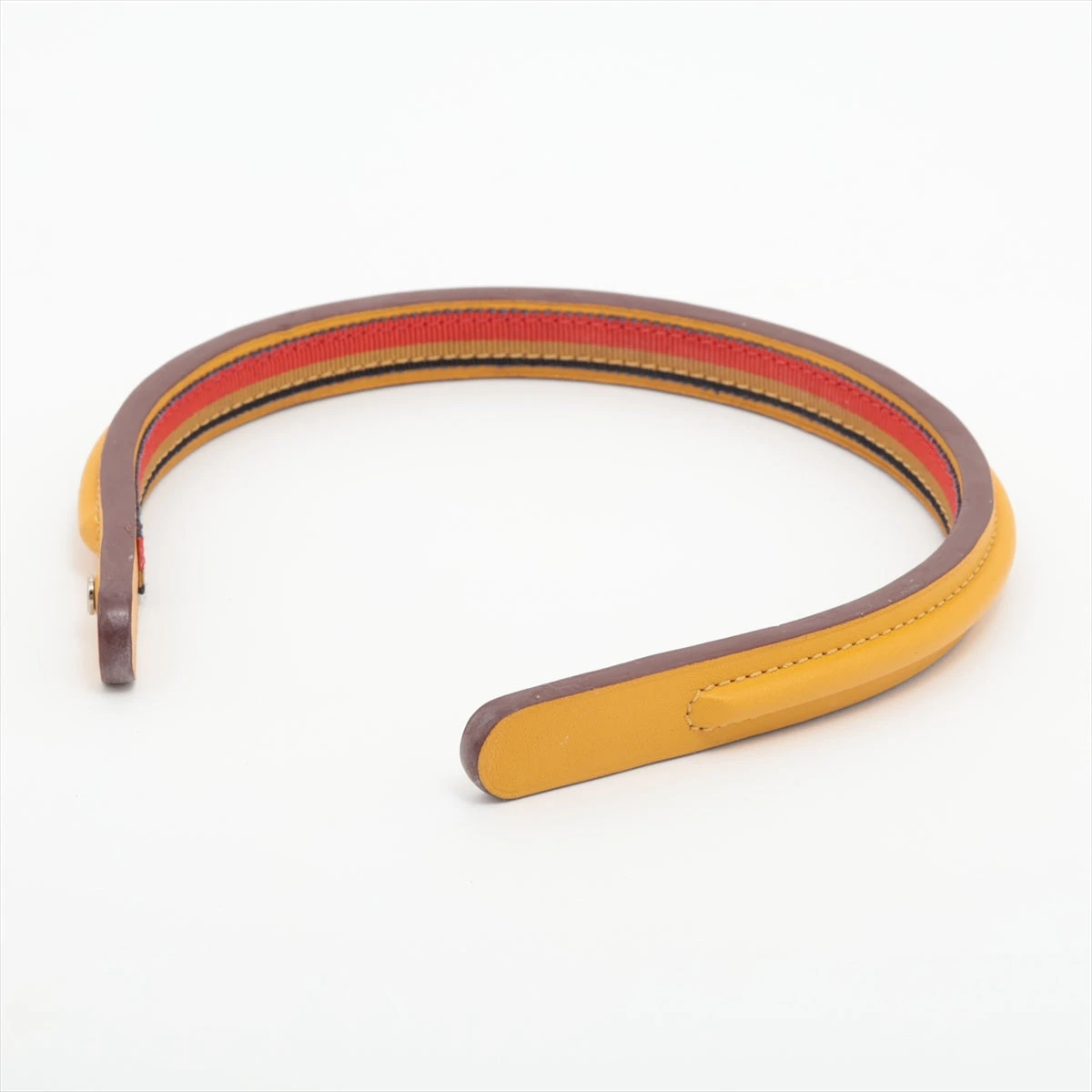 エルメス カチューシャ レザー イエロー A3215642｜中古ブランド品