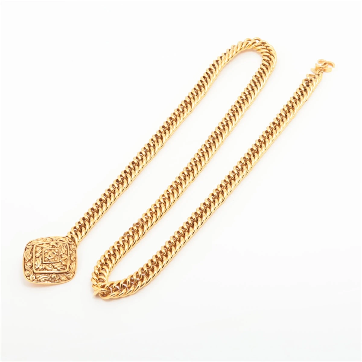 AH24-1 シャネル チェーンベルト ゴールドレザー コココイン