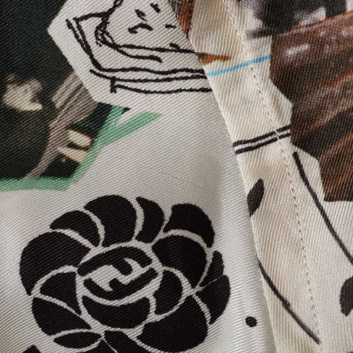 フェンディ ズッカ 19年 シルク シャツ 41 メンズ マルチカラー